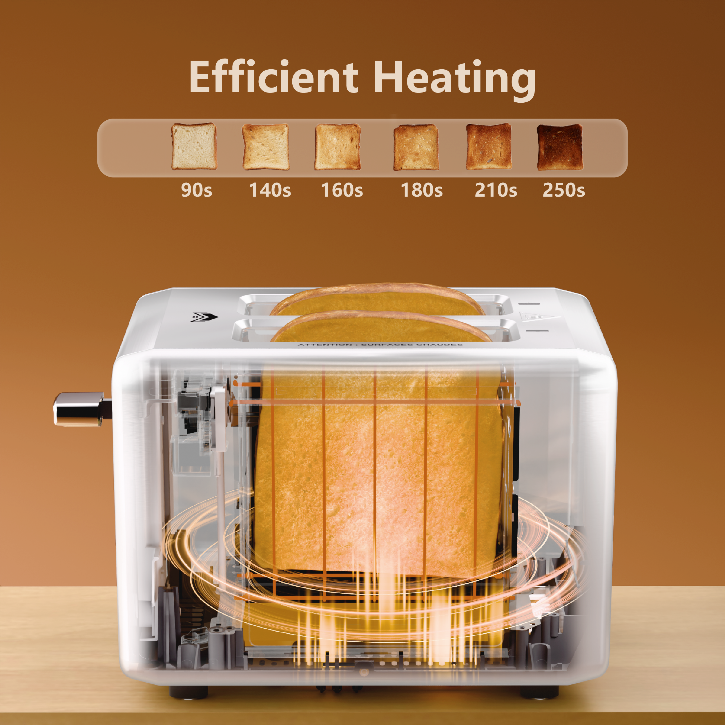 WHALLULTRA 2 Slice Touch Screen Toaster Smart Digital with 1.5" Wide Slots, 6 Settings, Memory Function, Countdown Timer, Brushed Stainless