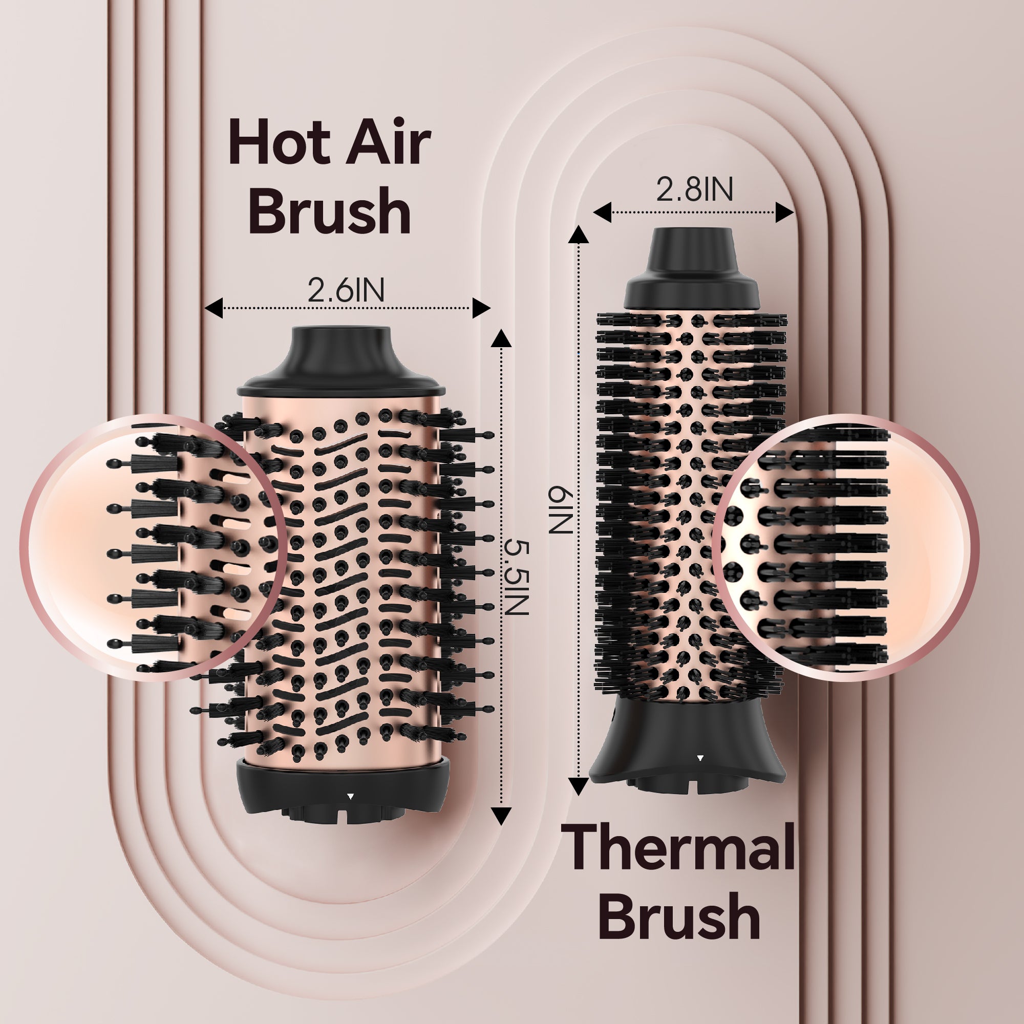 Nicebay Hair Dryer Brush, Black Blow Dryer Brush, Curly, Dry, Oval Hot Air Brush