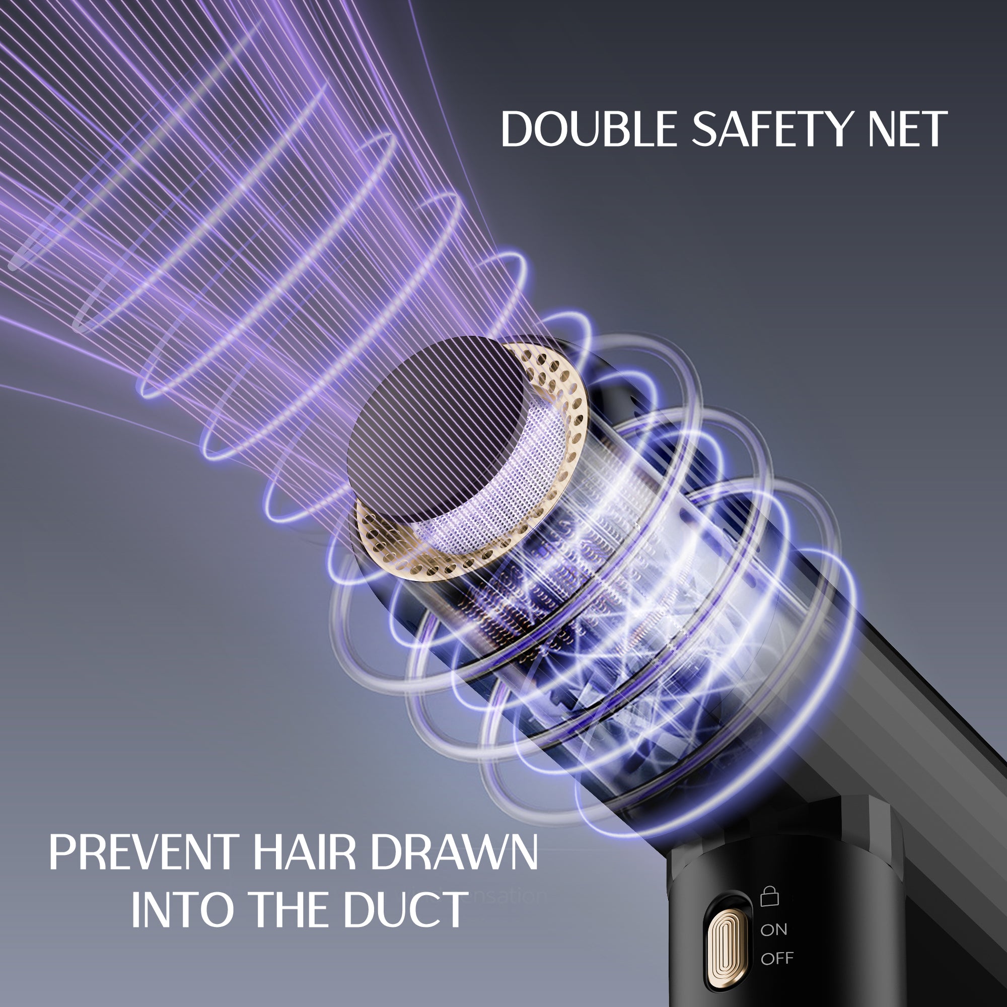 NICEBAY Hair Dryer, 110000RPM Ionic Blow Dryer, Fast Drying, Low Noise, Portable Diffuser and Nozzle, Compact Mini Blowout Dryer, Travel Blow Dryer