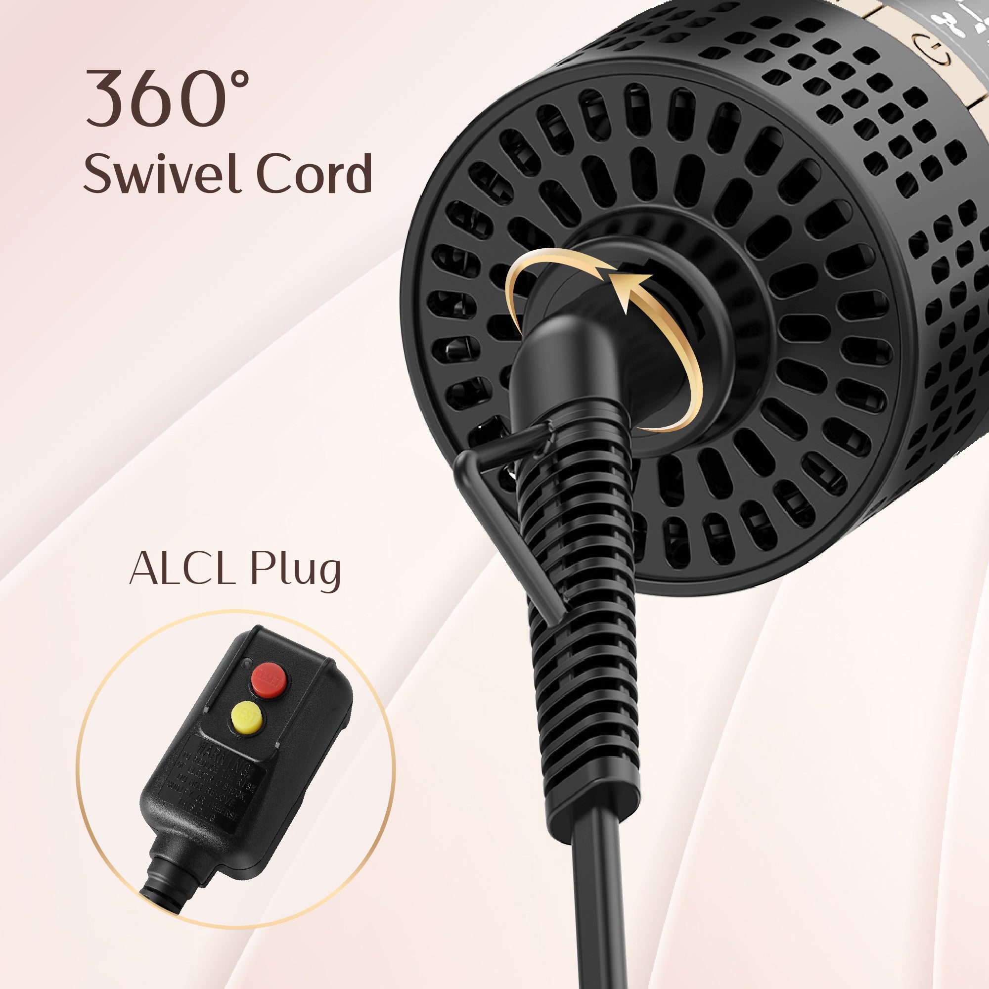 NICEBAY Hair Dryer Brush Blow Dryer Brush in One, Hot Hair Brush Styler Volumizer Oval Titanium Barrel, Hot Air Straightener for Smooth Frizz-Free