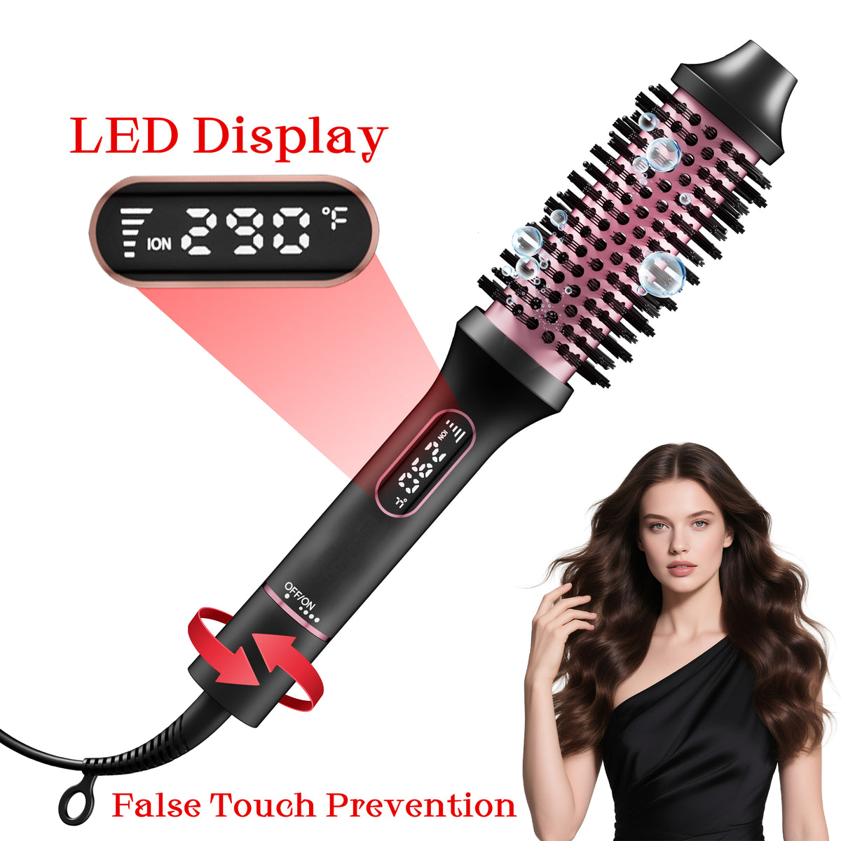 Hair Dryer Brush, Hair Styler, Professional Brush for Curling Volumizing Straightening Waves Styling, Salon Tools