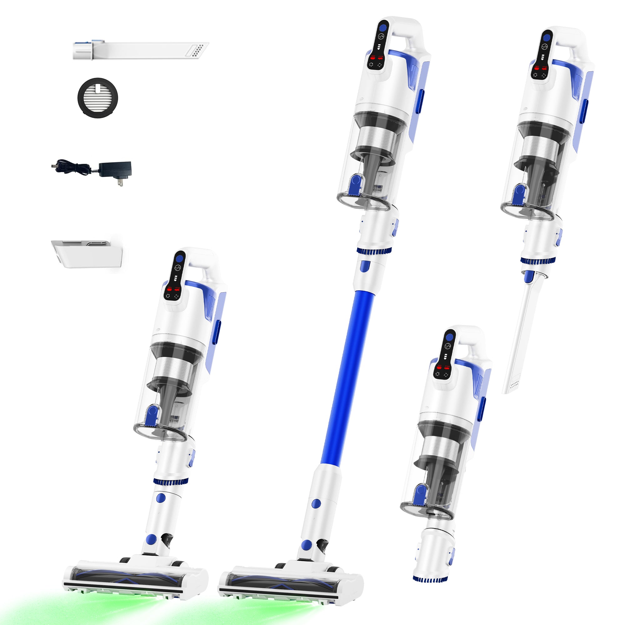 WHALL Stick Vacuum Cleaner, Handheld Vacuum Cleaner, Cordless Vacuum Cleaner, Brushless Motor, LED Display