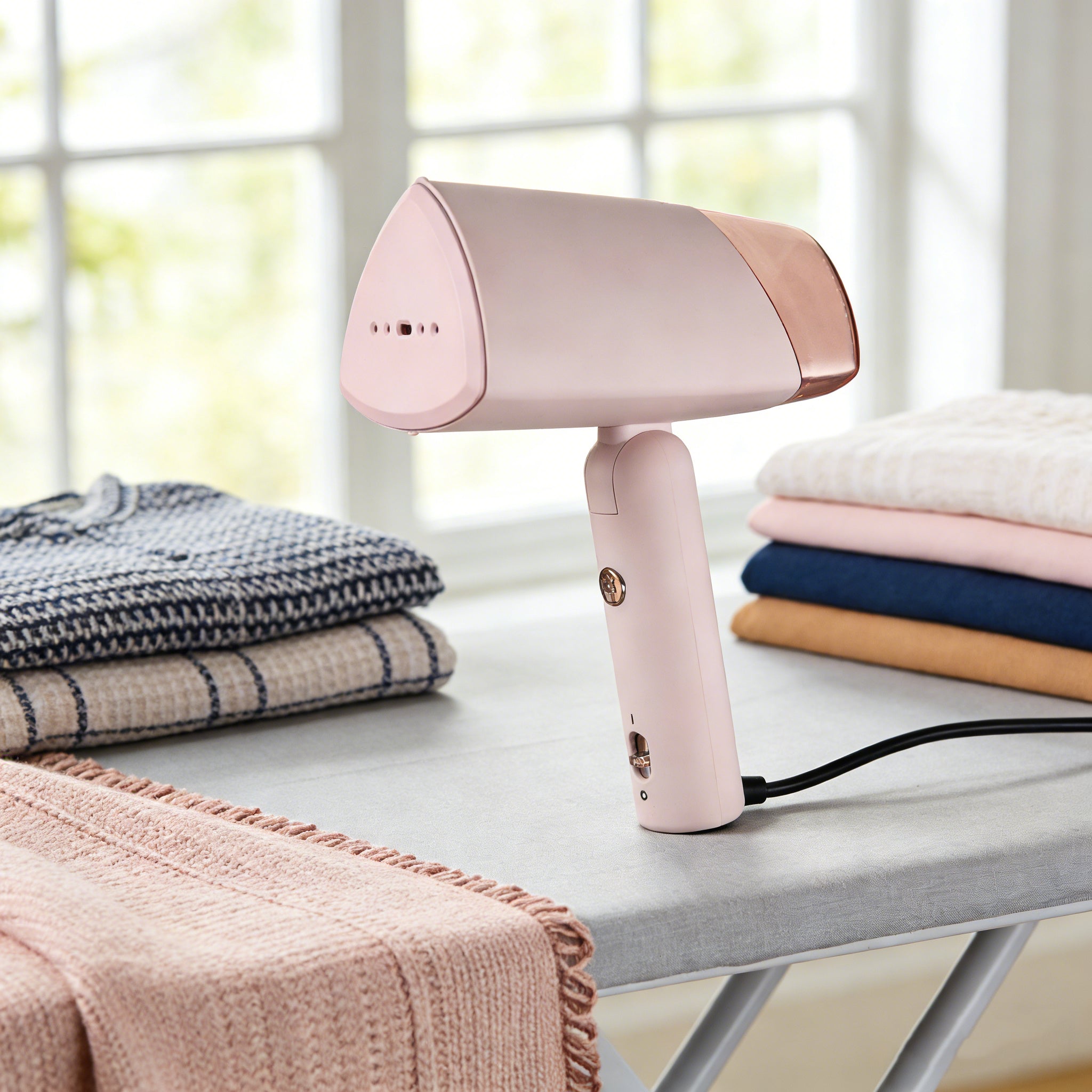 WHALL Travel Steamer for Clothes, 1200W 2-in-1 Fabric Steamer & Dry Iron, Foldable & Lightweight
