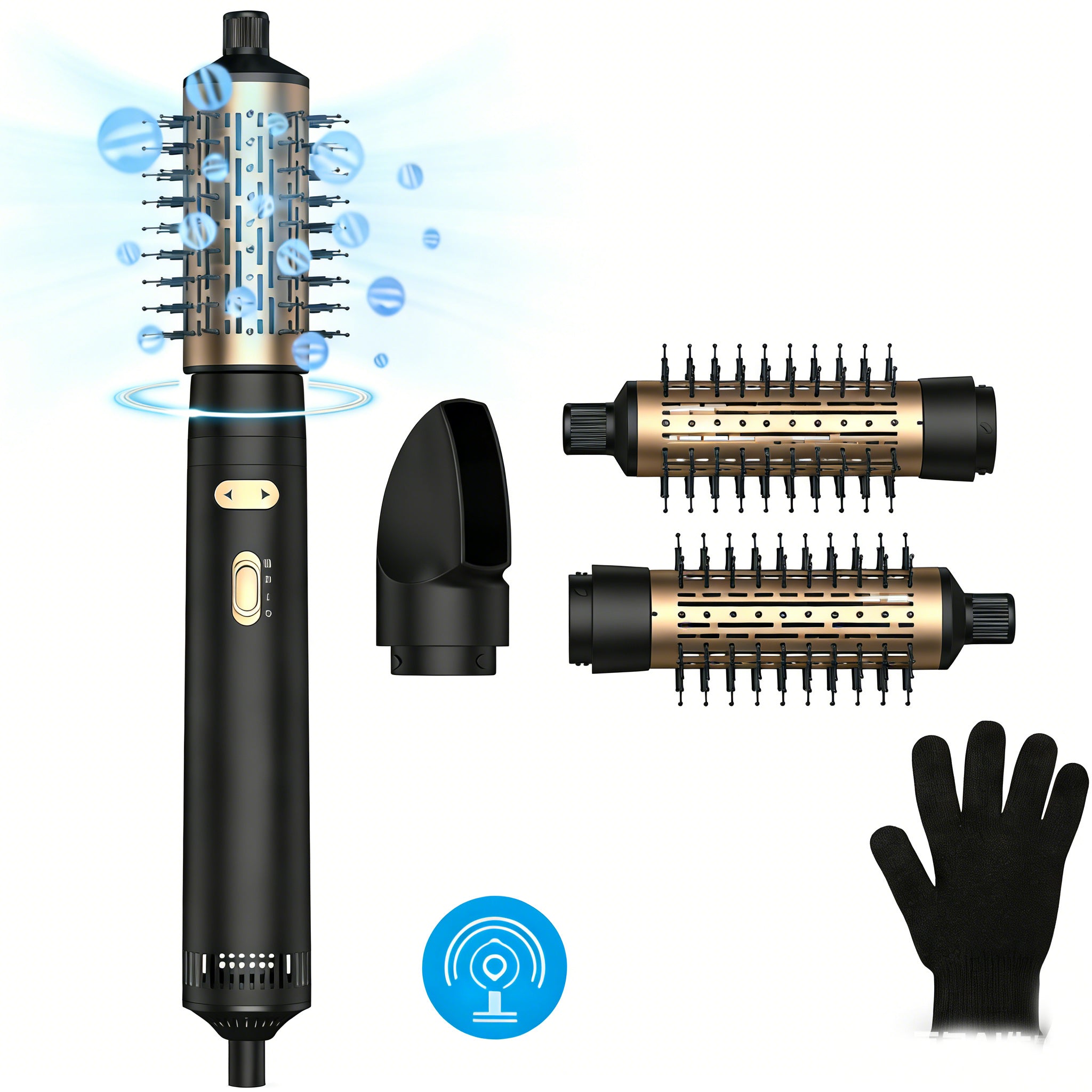 Nicebay Rotating Hair Dryer Brush, Rotating Hot Air Brush with Detachable Brush, Curling Iron with Ceramic Coating