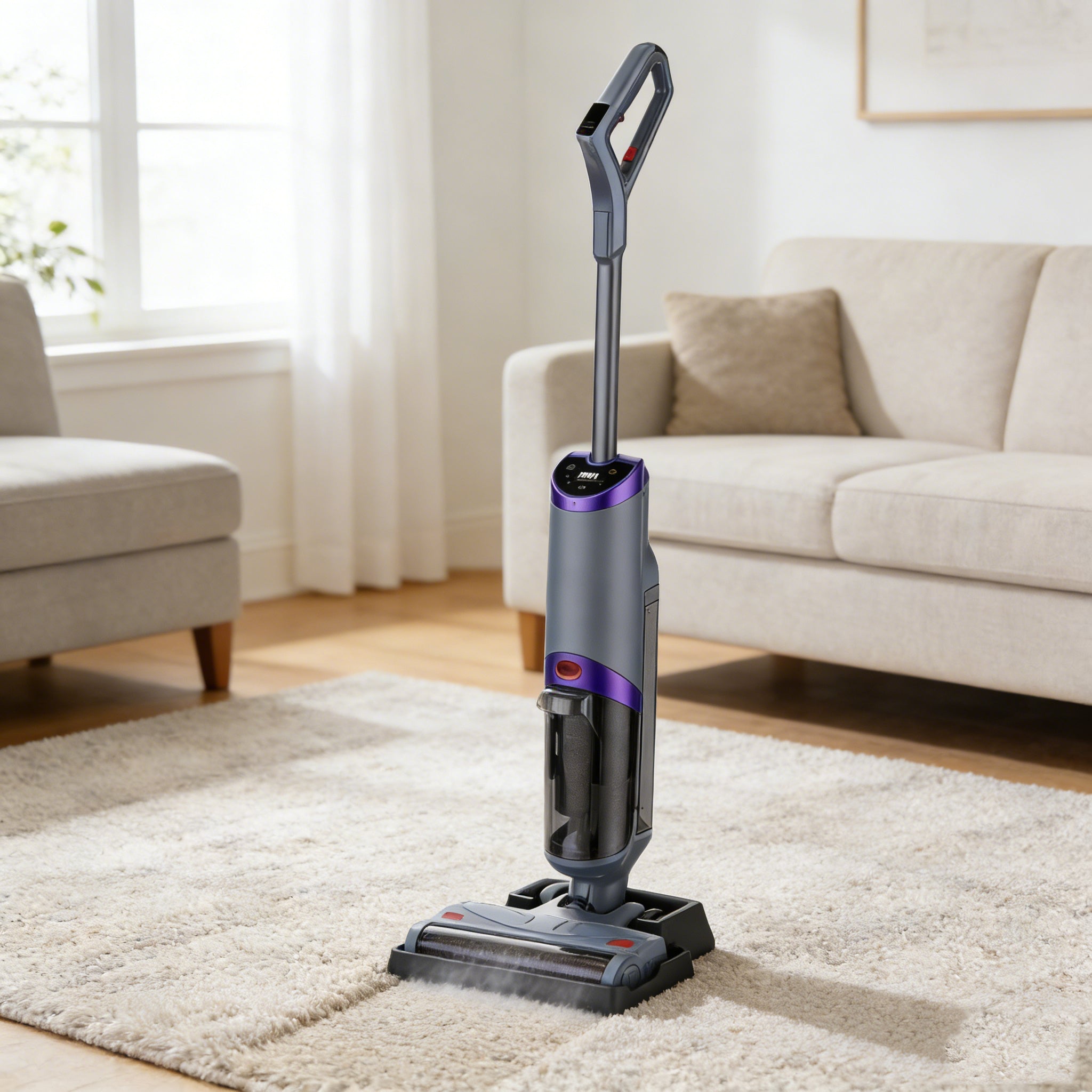 WHALL Wet Dry Vacuum Mop All-in-One with Auto Self-Cleaning, 35Mins Runtime & Edge Cleaning
