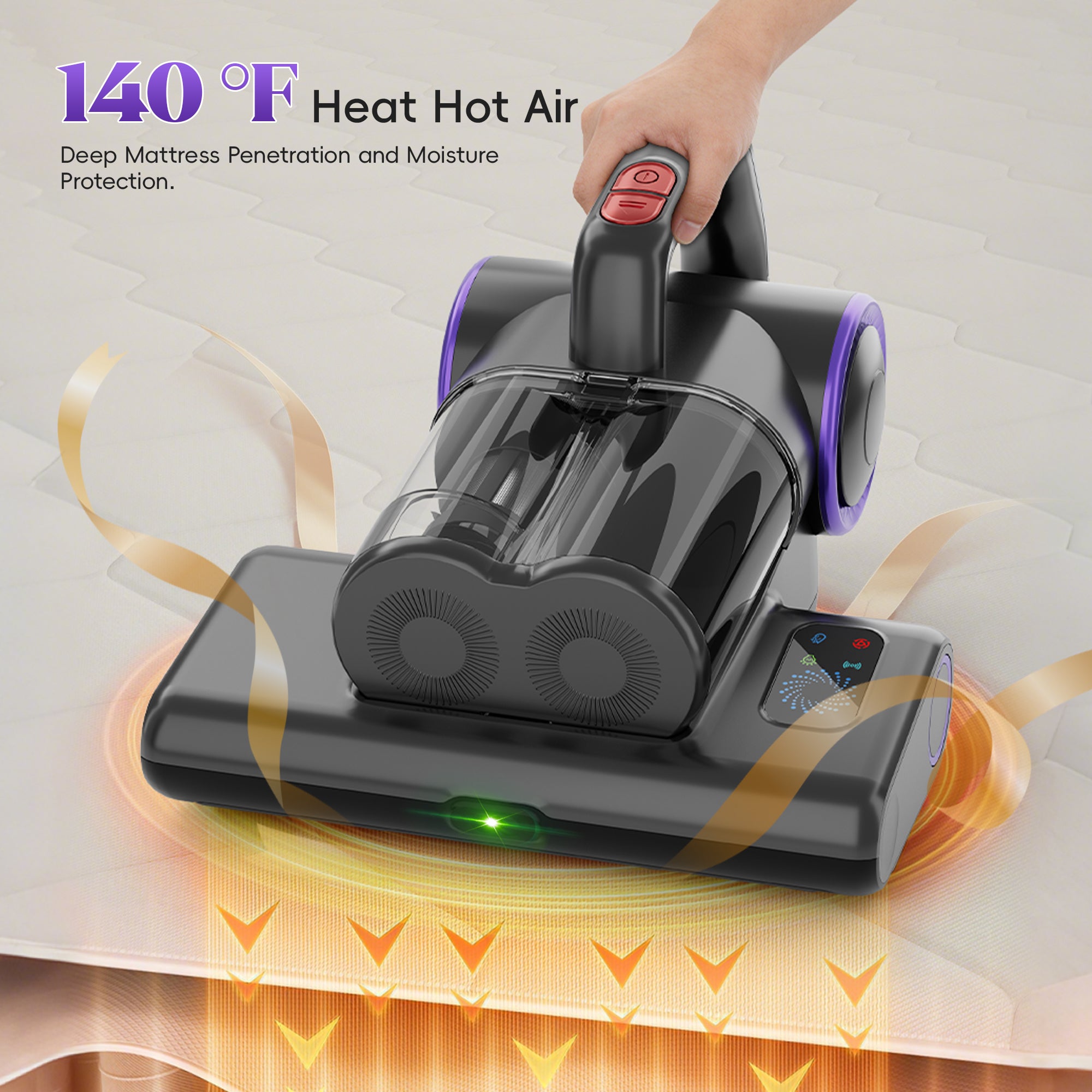 WHALLULTRA Mattress Vacuum Cleaner, Handheld Vacuum with UV-C Light & HEPA Filter for Bed, Sofa, Couch and Crib