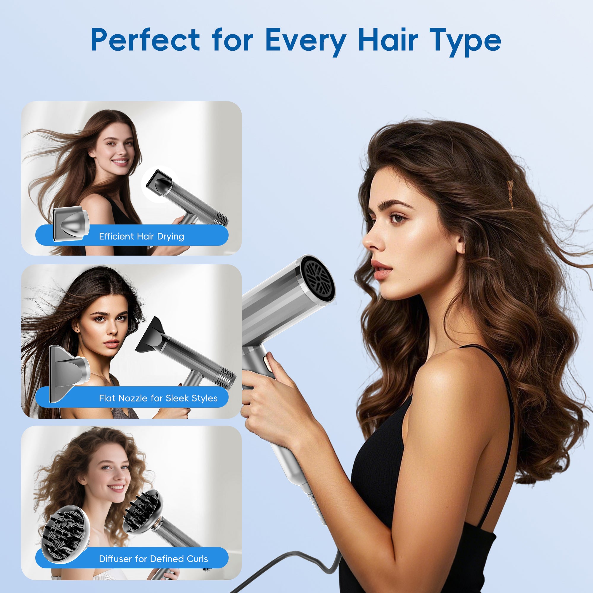 NICEBAY Hair Dryer for BestBuy Gray and Silver