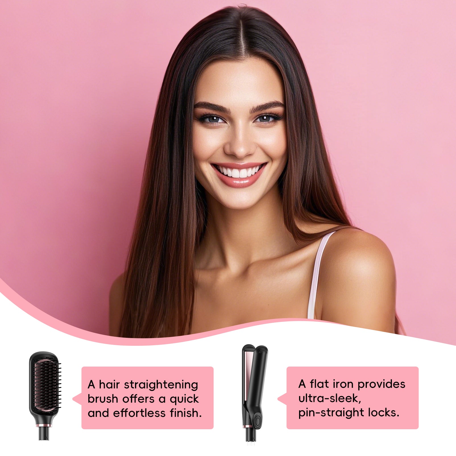 NICEBAY Wand Curling Iron, Curling Wand Set with Flat Iron Hair Straightener, Fast Heat Hair Waver Curler