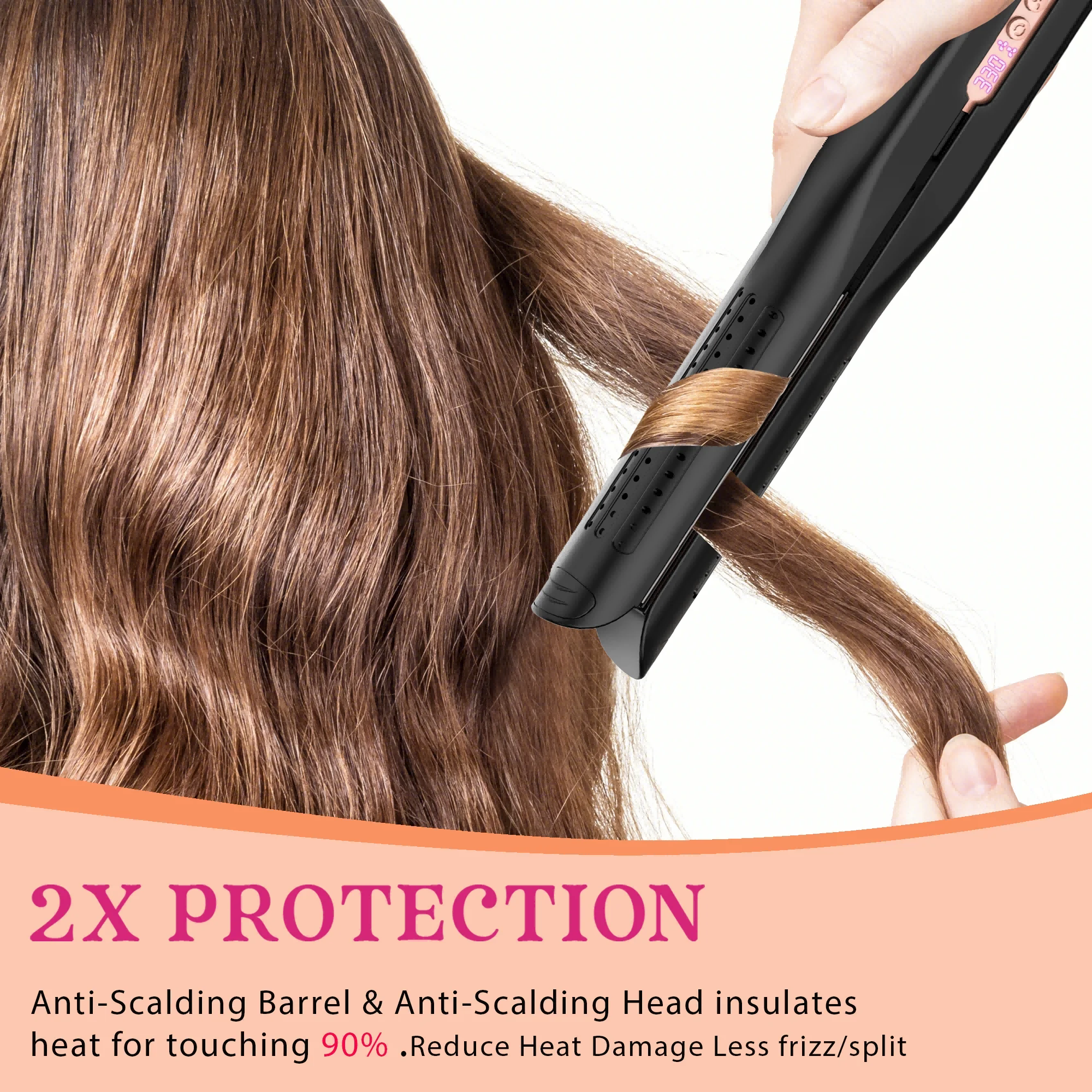 NICEBAY Airflow Styler, Titanium Hair Straightener & Curling Iron with Cooling Air Vents, 5 Temps, Dual Voltage & Auto Shut off