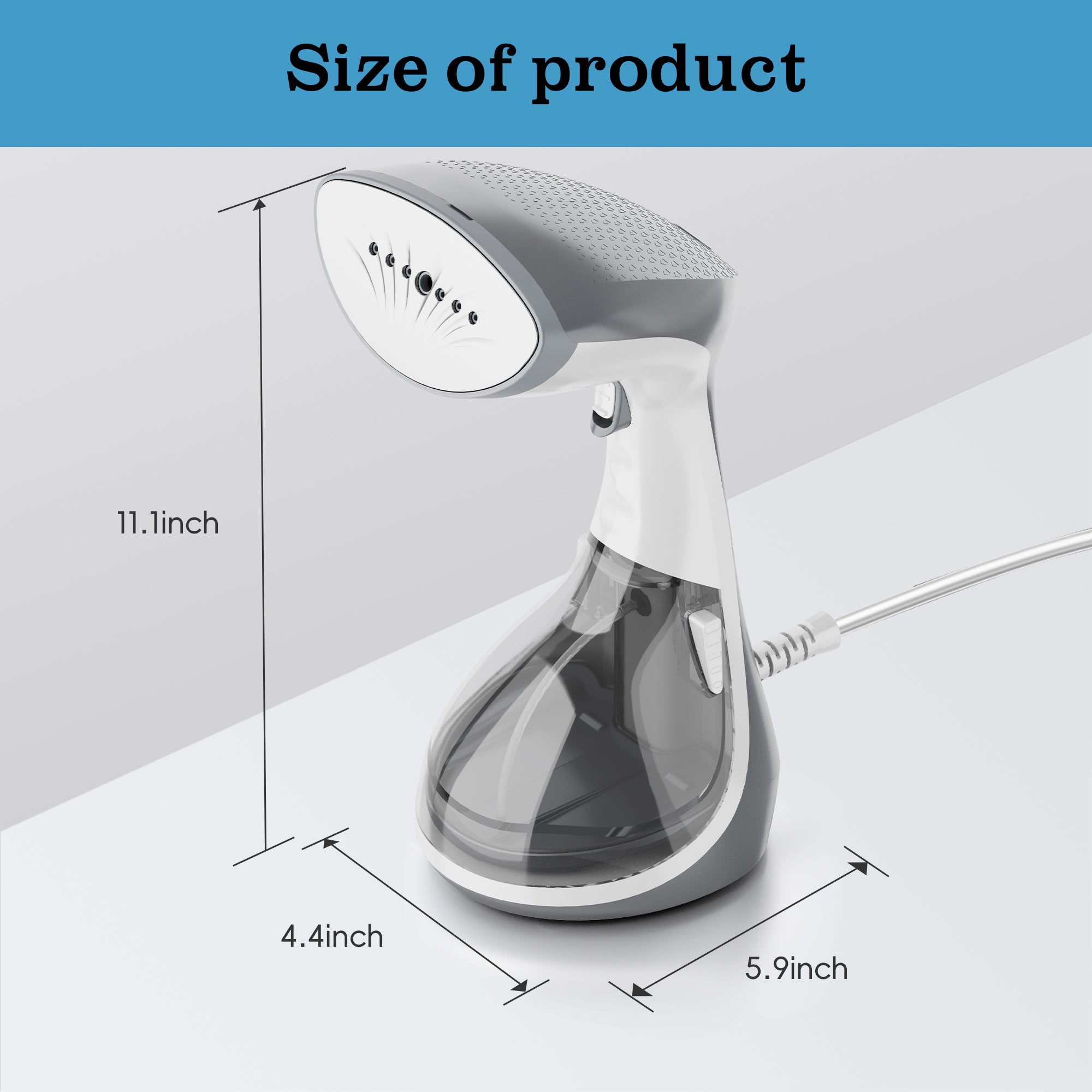 WHALL Compact Handheld Steamer with Brush, Fast Heat Up Steam Ironing, Dry Ironing, 1200W