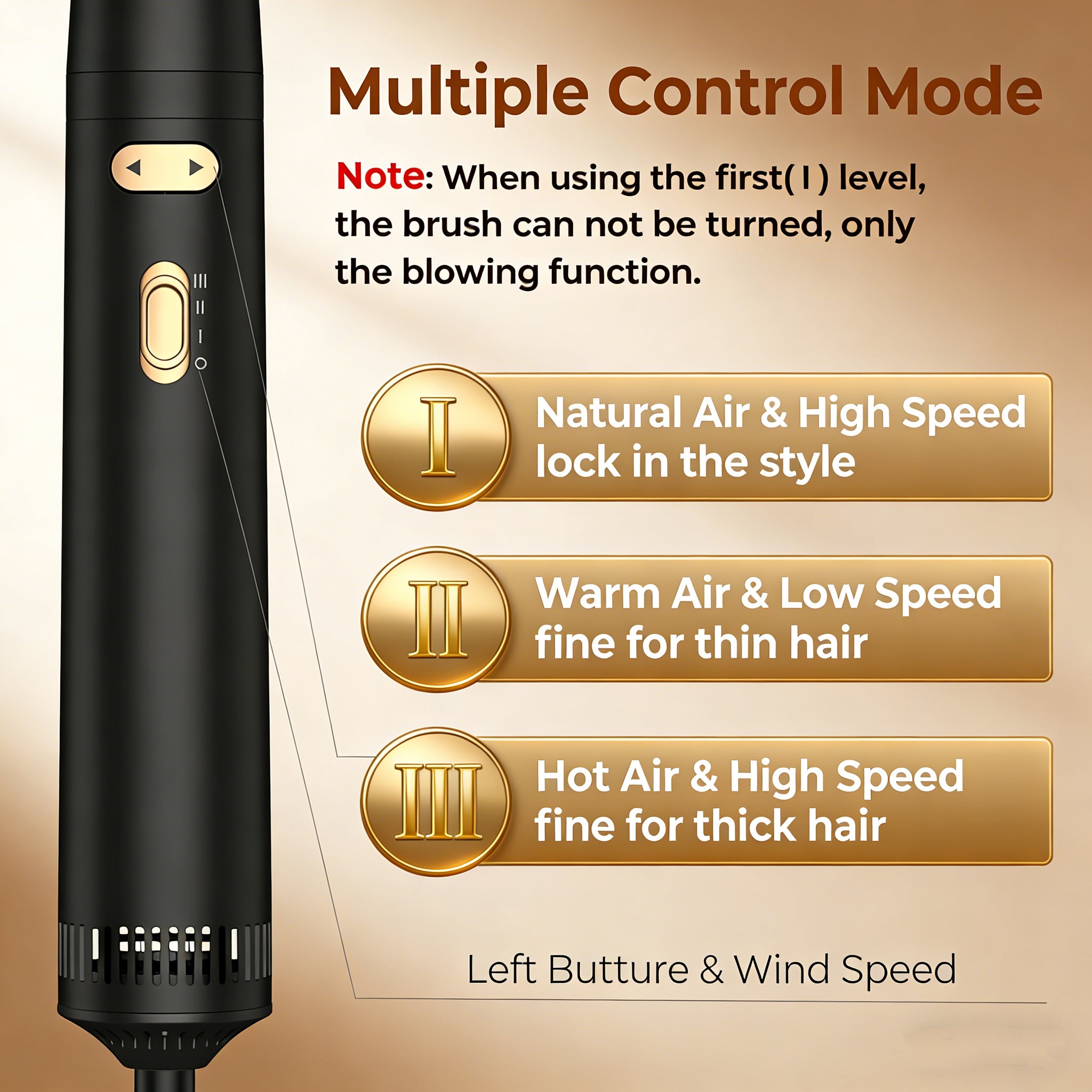 Nicebay Rotating Hair Dryer Brush, Rotating Hot Air Brush with Detachable Brush, Curling Iron with Ceramic Coating