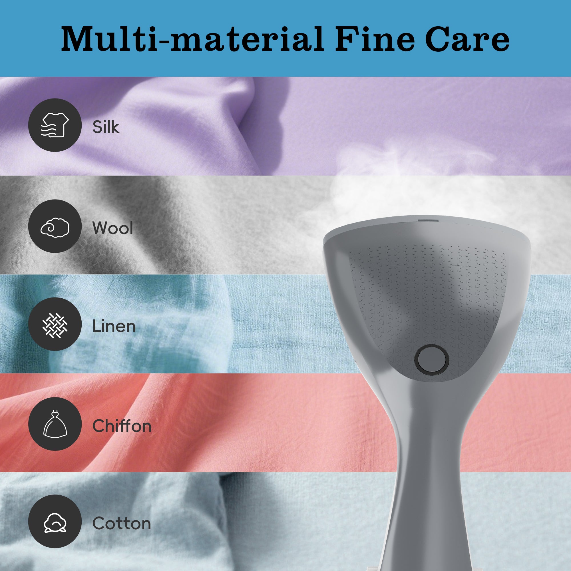 WHALL Portable Handheld Steamer & Iron with 1200W Quick Heat, Steam and Dry Modes, Wrinkle Remover, Brush Attachment