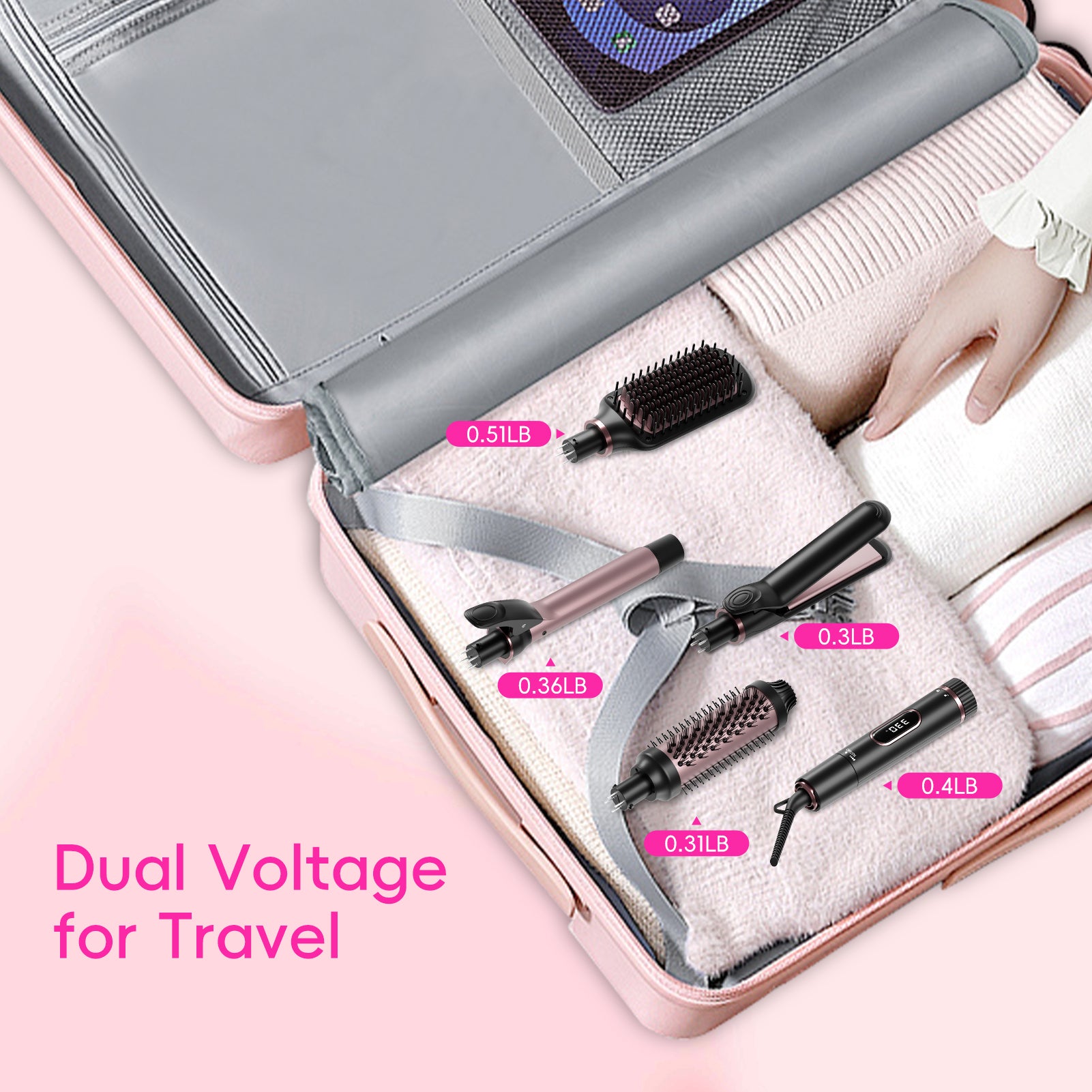 NICEBAY Wand Curling Iron, Curling Wand Set with Flat Iron Hair Straightener, Fast Heat Hair Waver Curler
