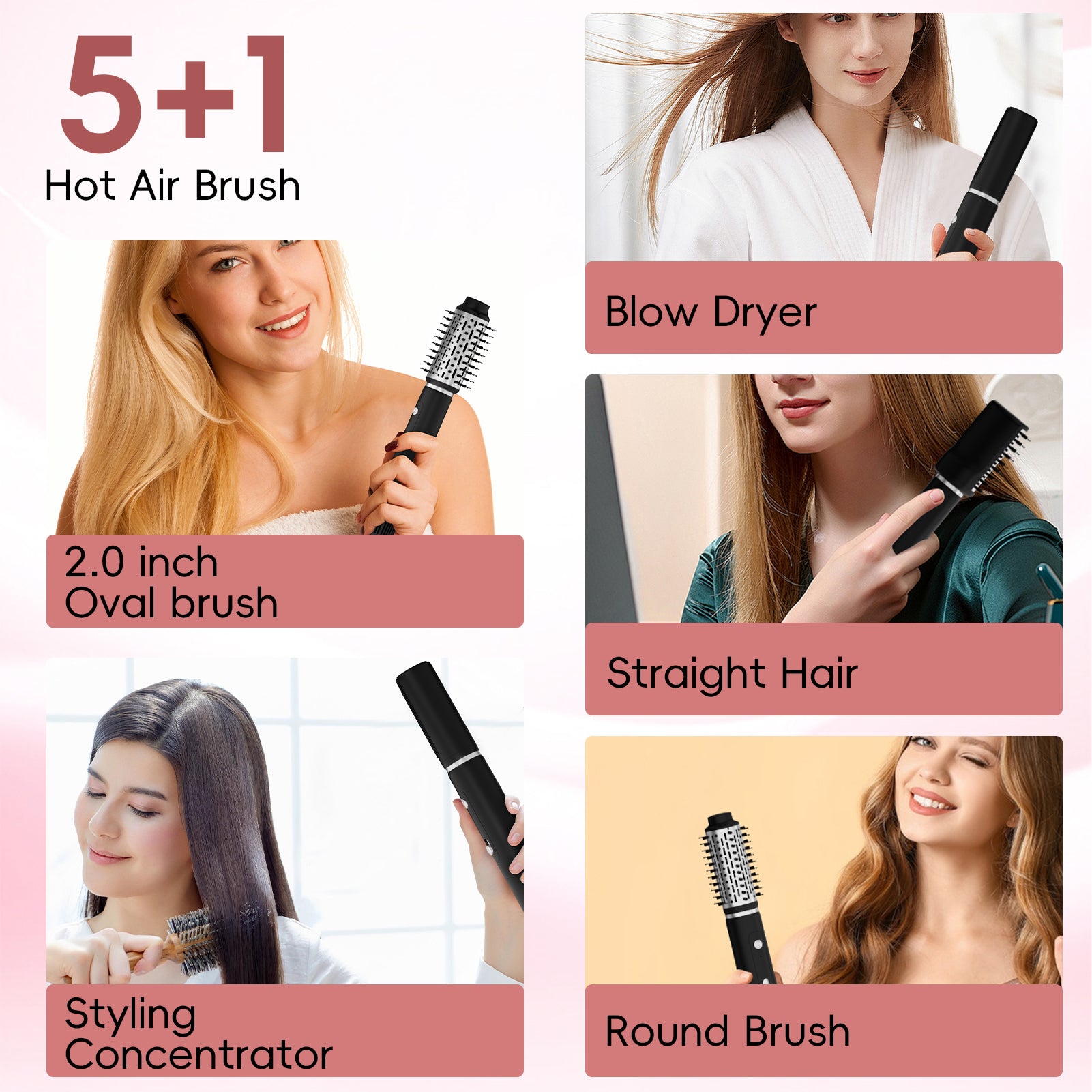 NICEBAY Hair Dryer Brush, High Speed Blow Dryer Brush, Hot Air Styler, Hot Air Styling Brush, Hair Styler