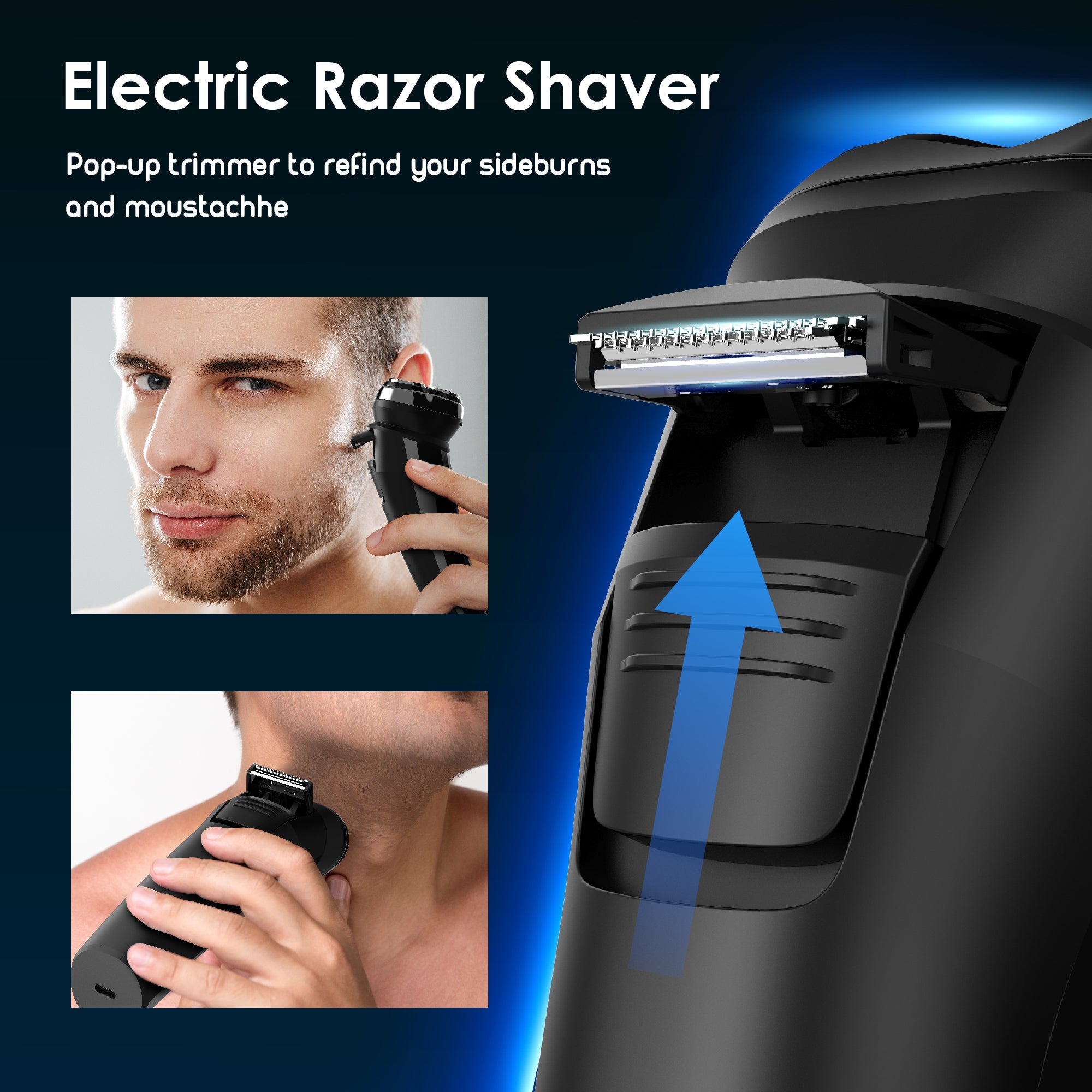 Nicebay Electric Razor for Men,Wet/Dry Shaver LED,Waterproof Cordless Portable Razor