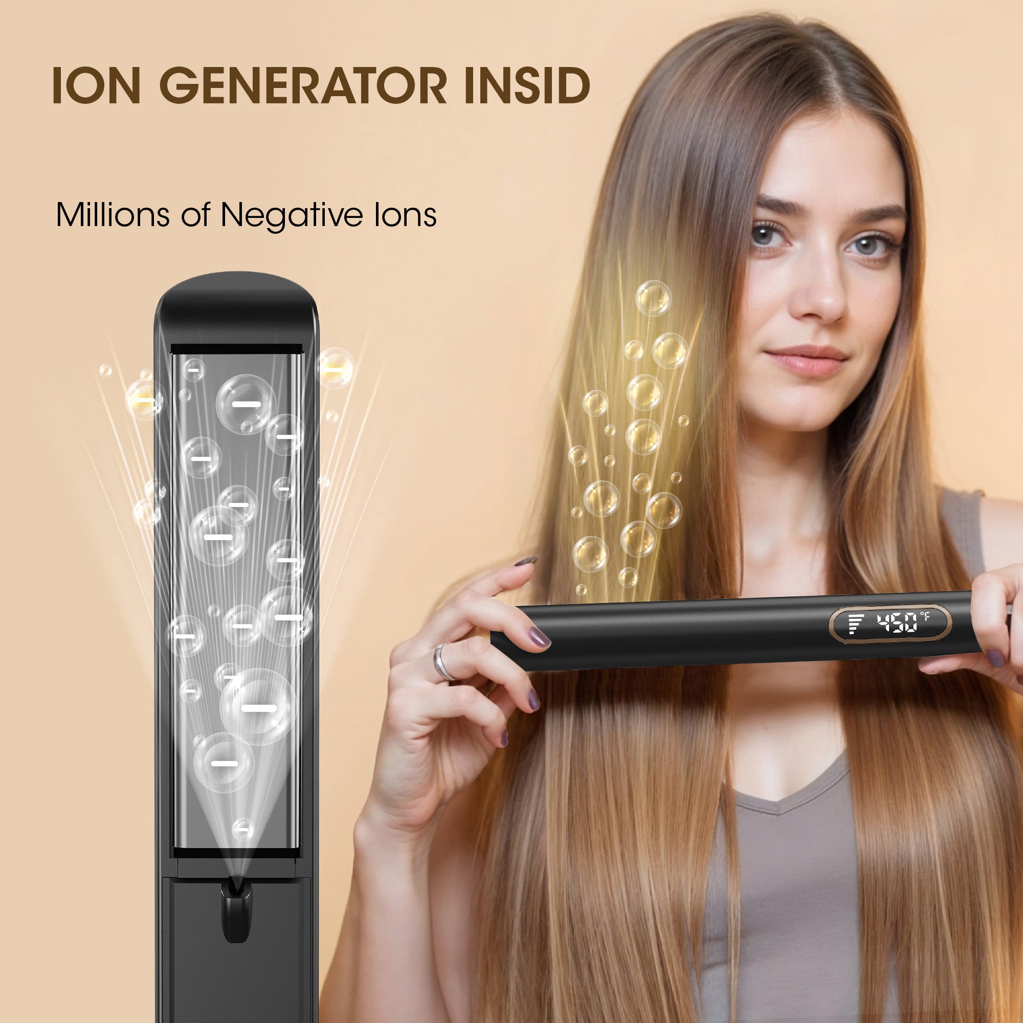 NICEBAY Hair Straightener Flat Iron, Titanium Flat Iron, Hair Straightener and Curler, For Fast Heating Hair Care
