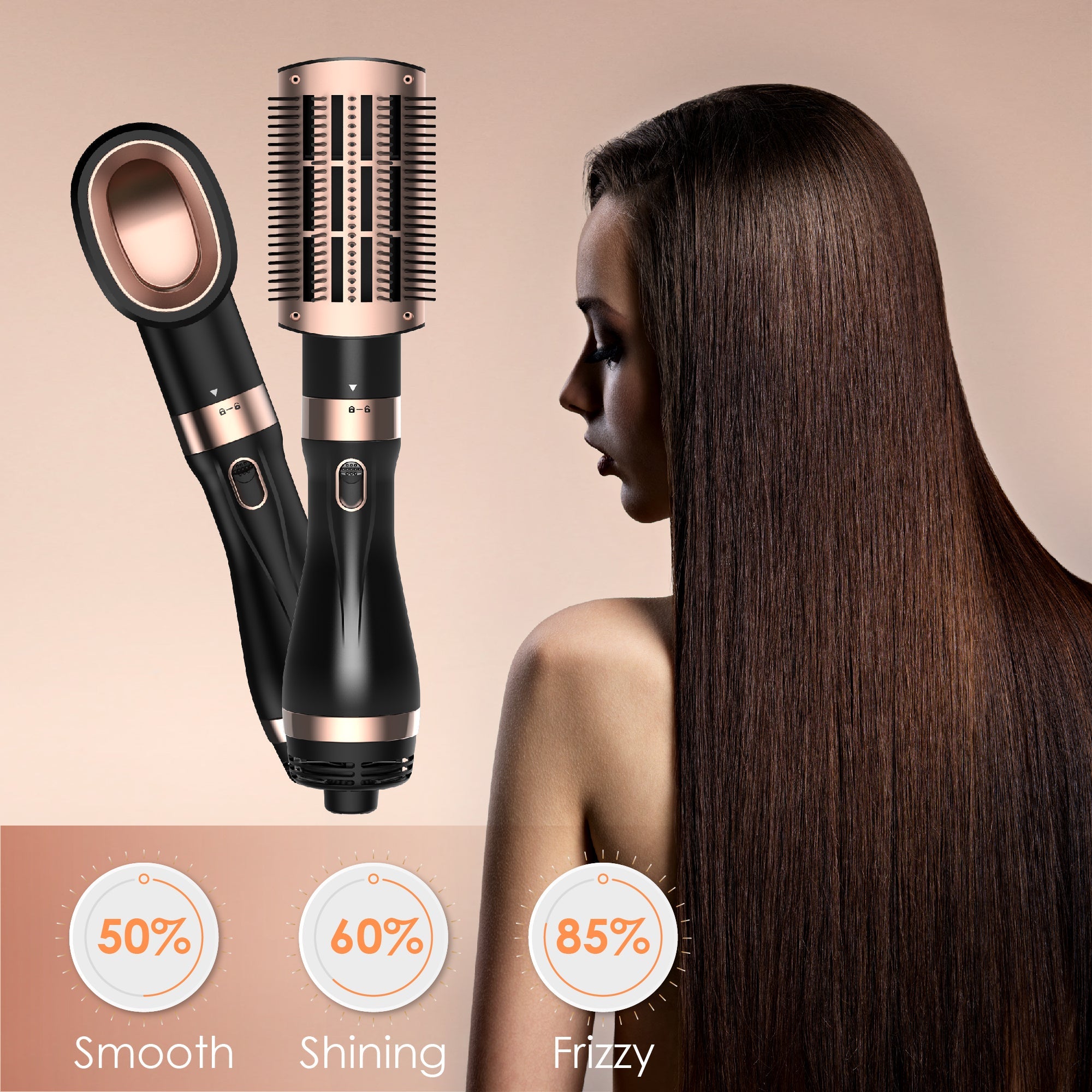 Nicebay Hair Dryer Brush, Hot Air Brush, Blow Dryer Brush Tool Set, Dryer and Styler Volumizer with Negative Ion Anti-frizz Ceramic Titanium Barrel