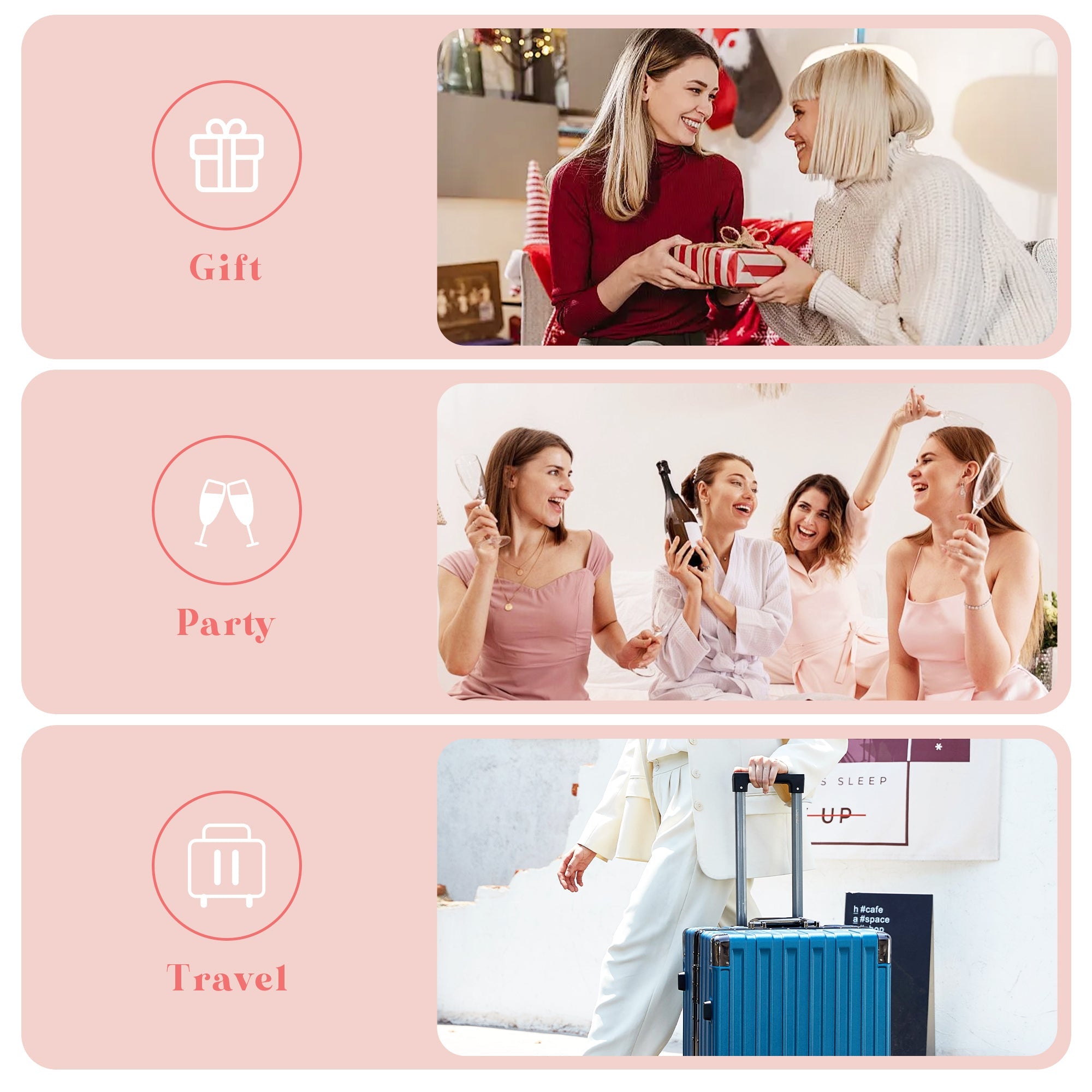 NICEBAY Thermal Hair Brush, Curling Iron Hair Styling Tools, Flat Iron Hair Straightener, Curling Wand Hair Tools, Instant Heat Up Wand Curling