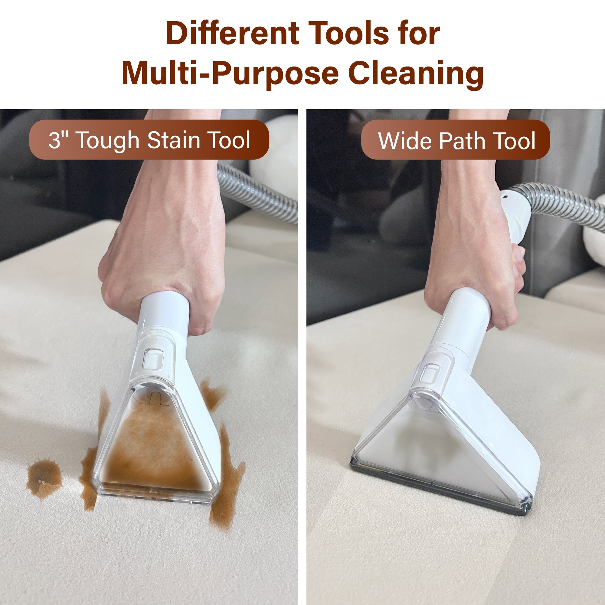 WHALL Portable Carpet Upholstery Cleaner, Carpet Cleaner Machine, Power Suction with 3 Tools, Spot Deep Cleaner for Carpet, Couches, Car