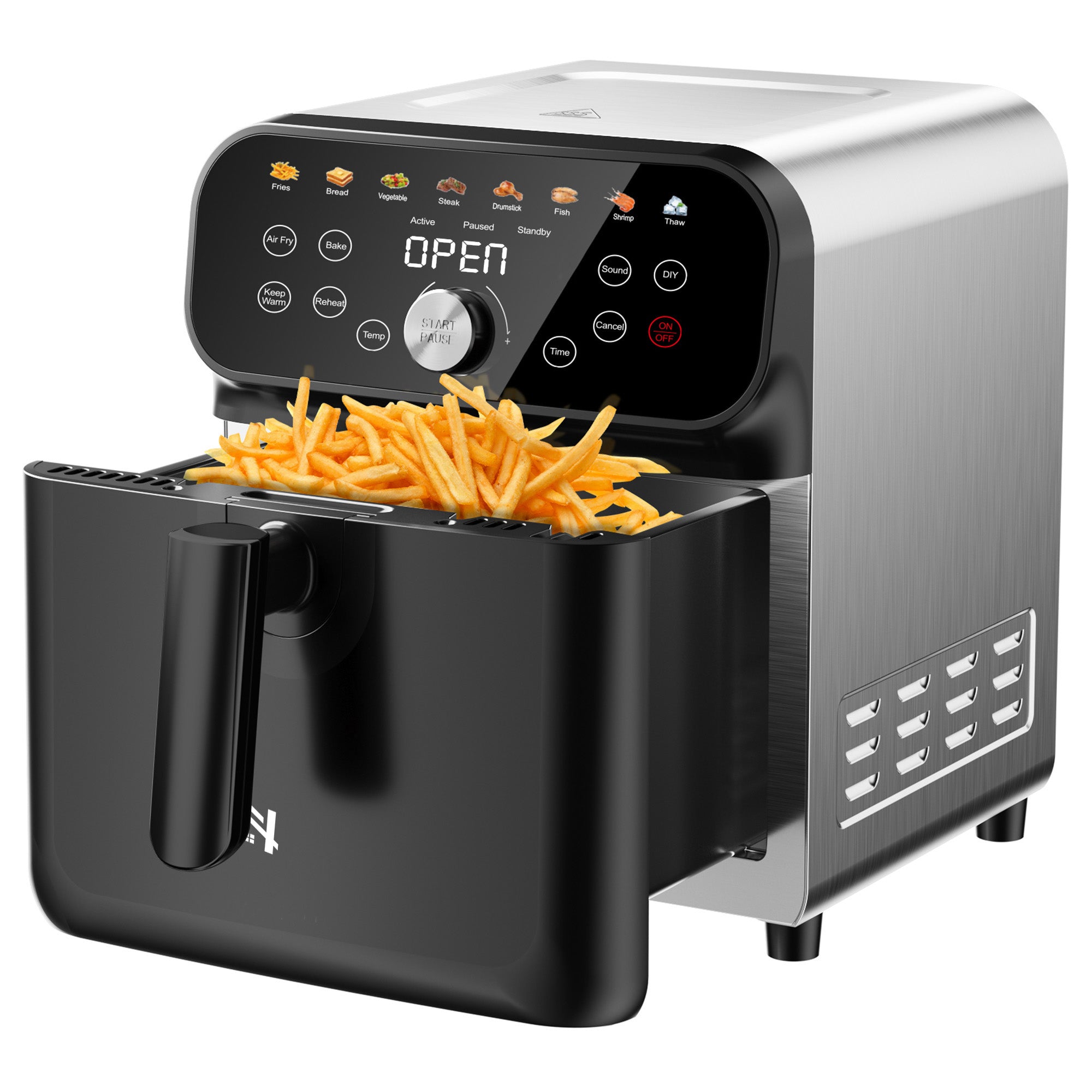 WHUTO Air Fryer, 6.2QT Air Fryer Oven with LED Digital Touchscreen, 12 Preset Cooking Functions Air fryers, Black