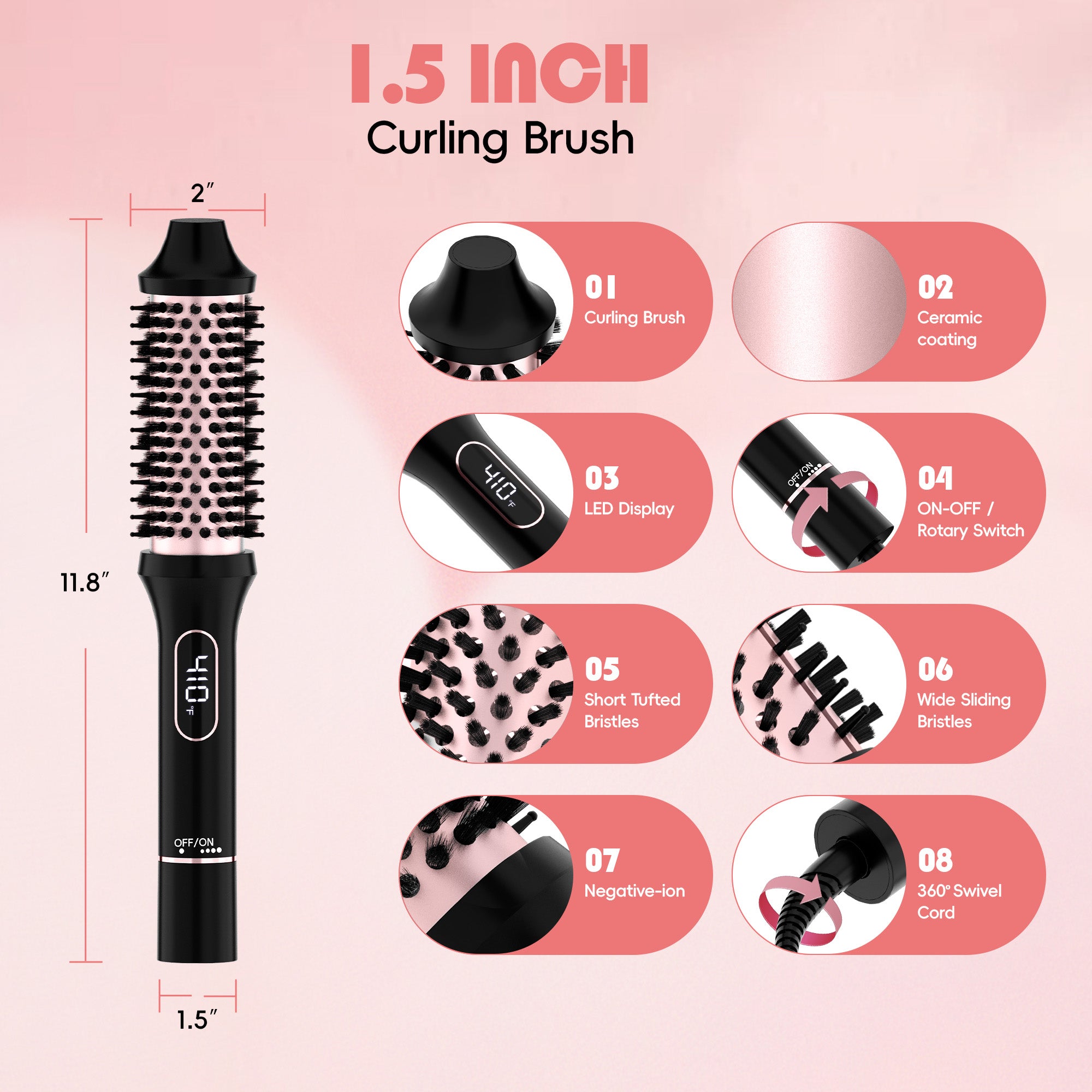 NICEBAY Thermal Brush, One Step Root Booster Round Brush Dryer and Hair Styler