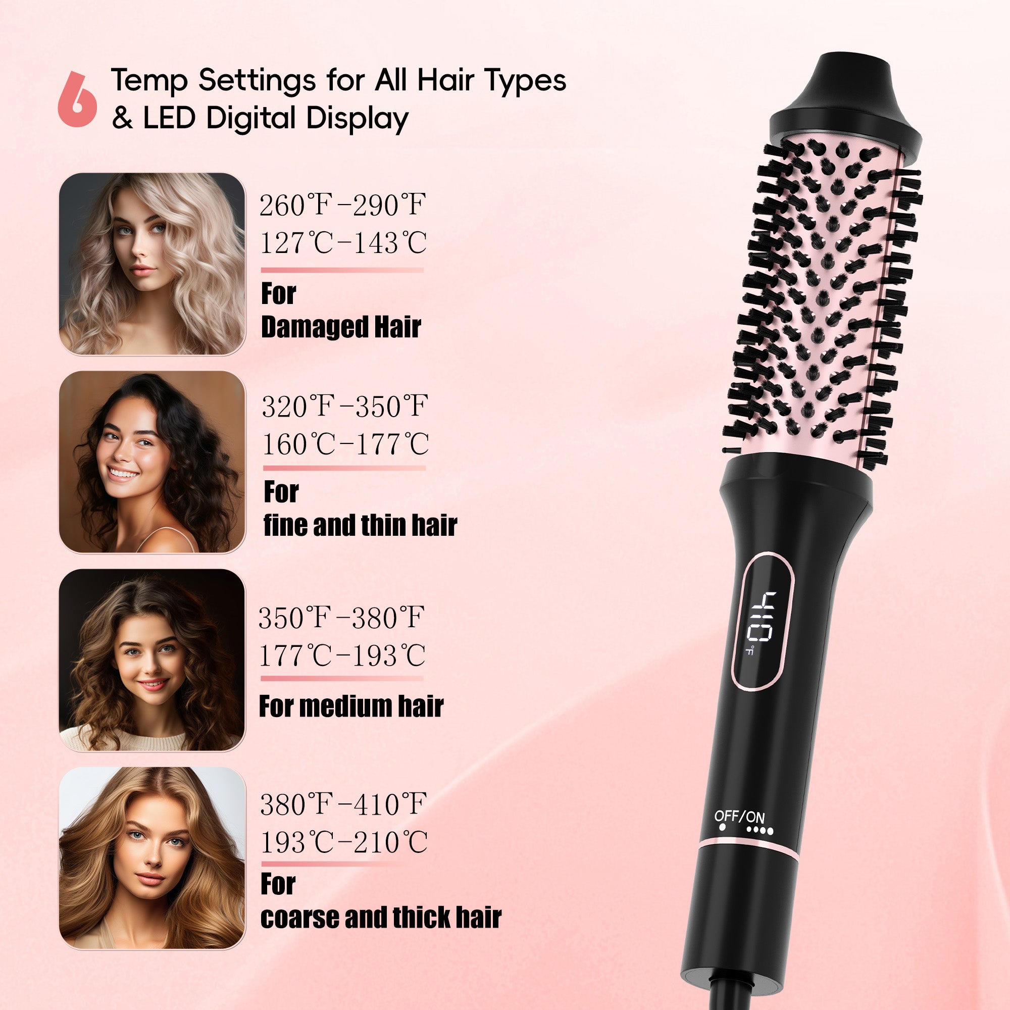 NICEBAY Thermal Brush, One Step Root Booster Round Brush Dryer and Hair Styler