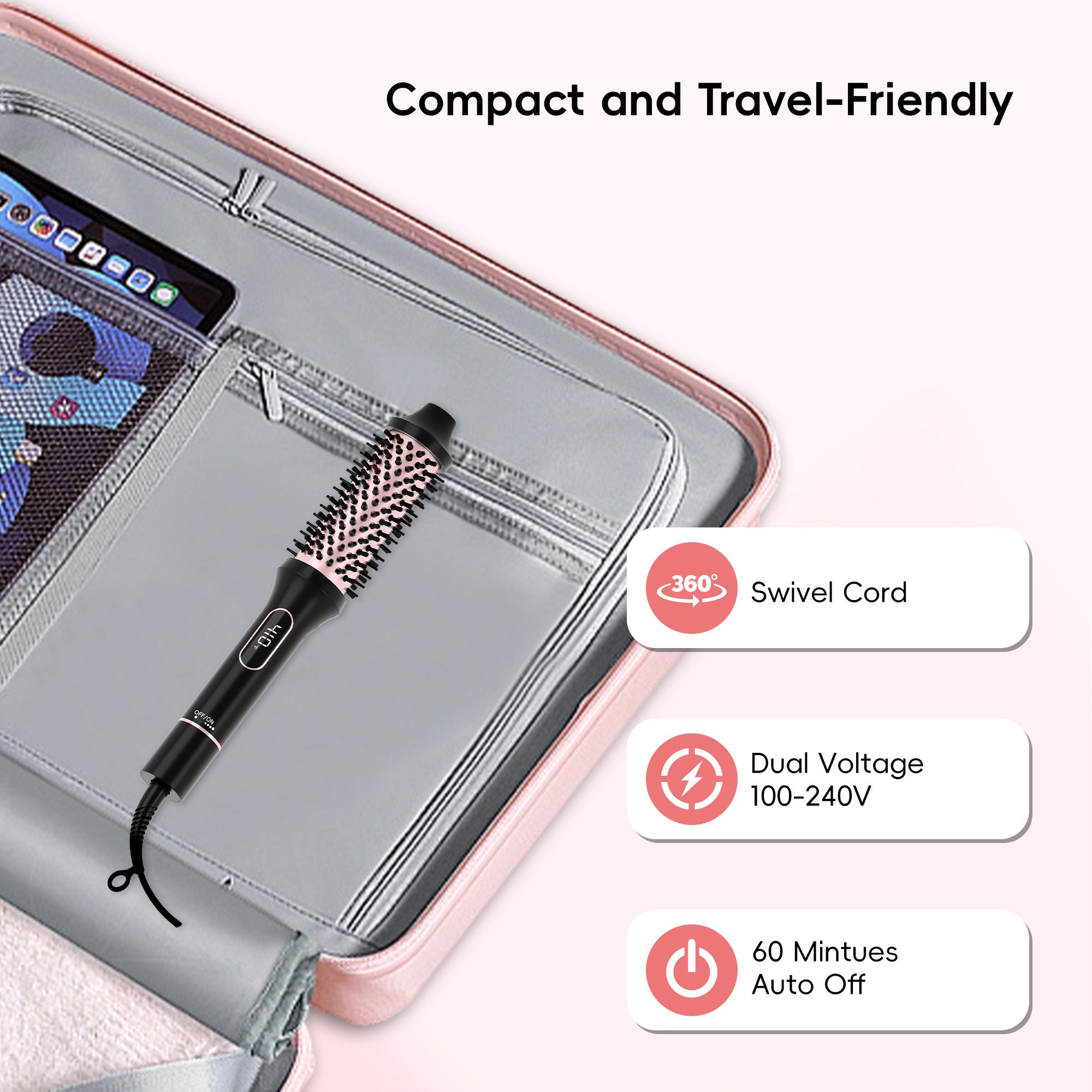 NICEBAY Thermal Brush, One Step Root Booster Round Brush Dryer and Hair Styler