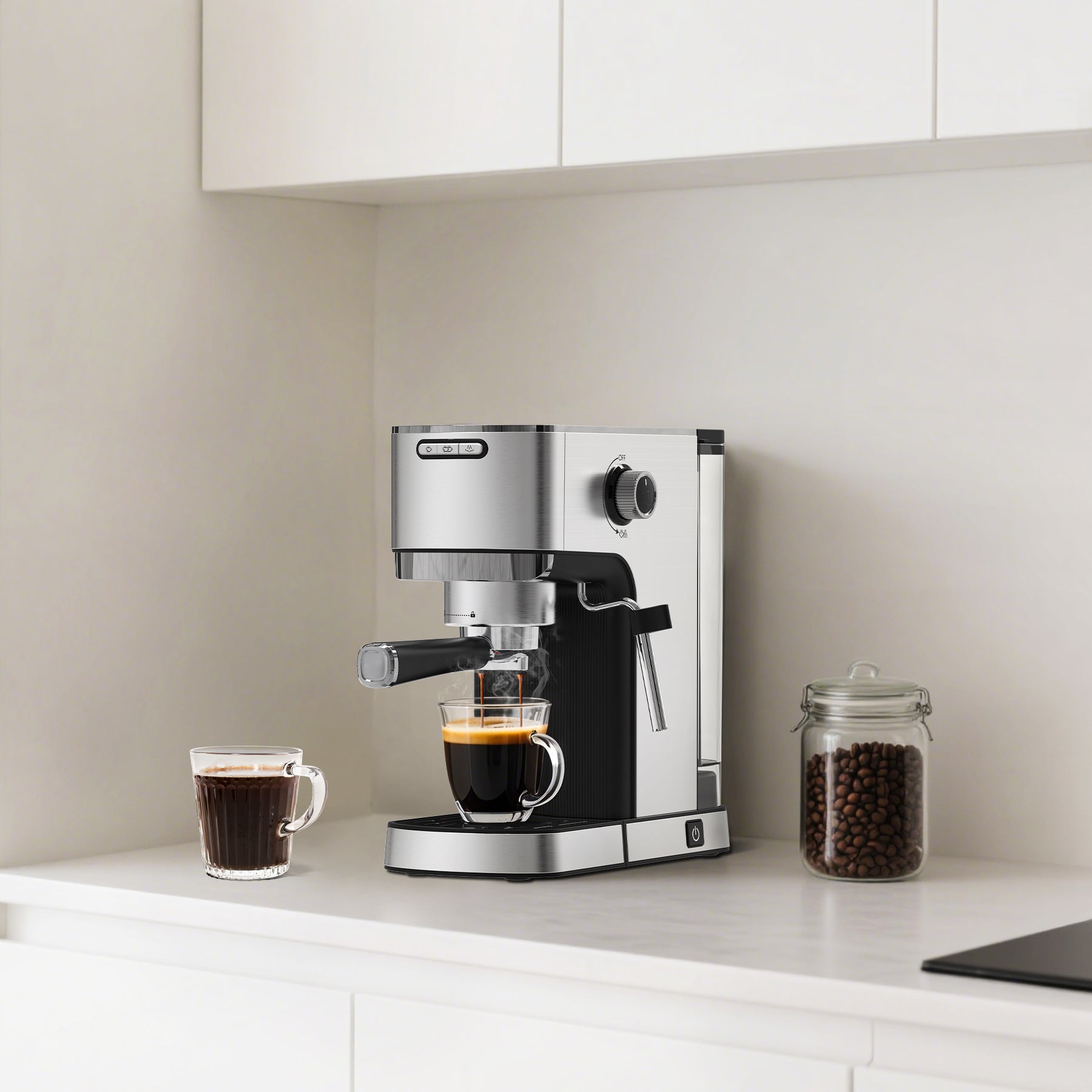 WHALL 20 Bar Espresso Machine, Milk Frother Steam Wand, 40oz Water Tank