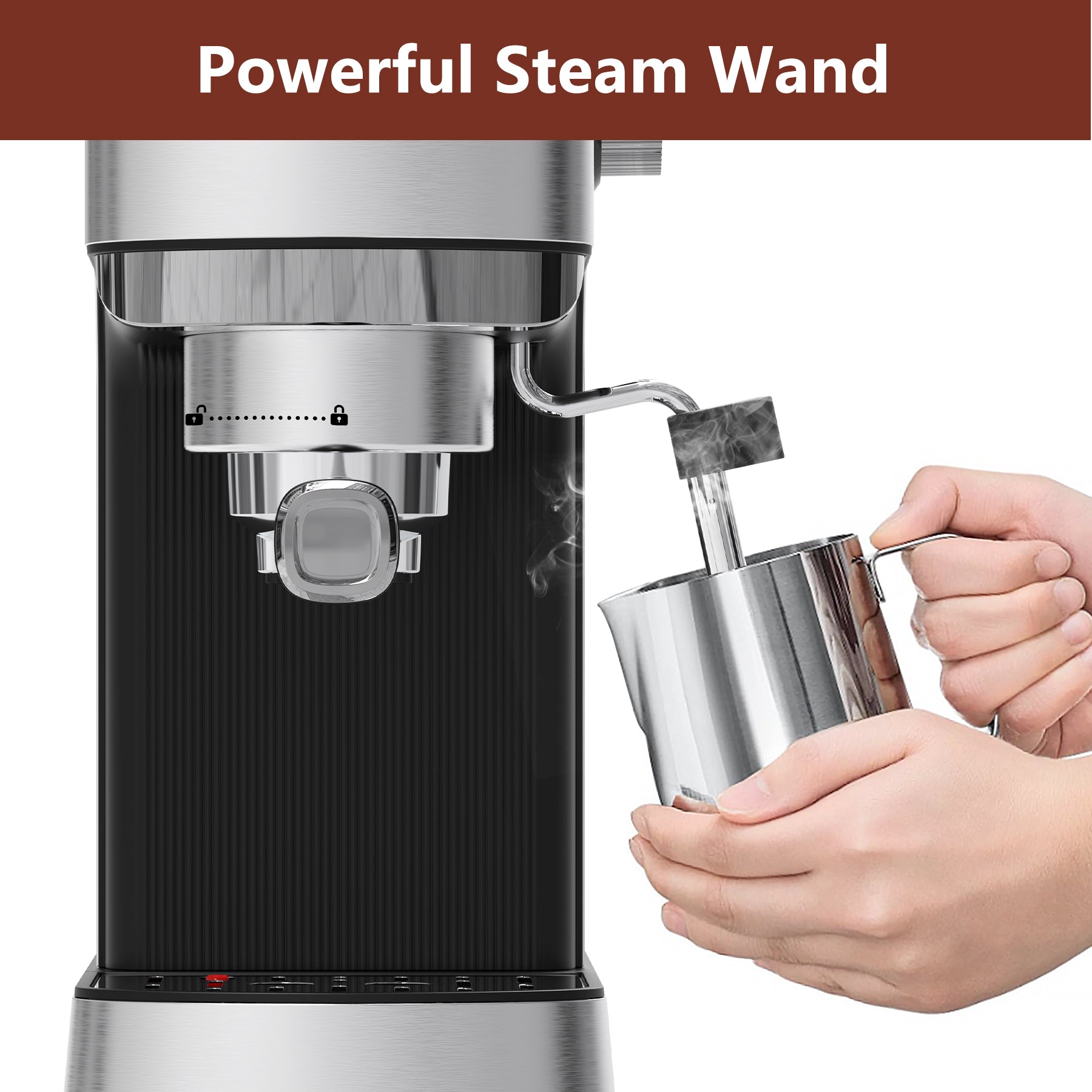WHALL 20 Bar Home Espresso Machine with Milk Frother,Coffee Maker, 40oz Water Tank