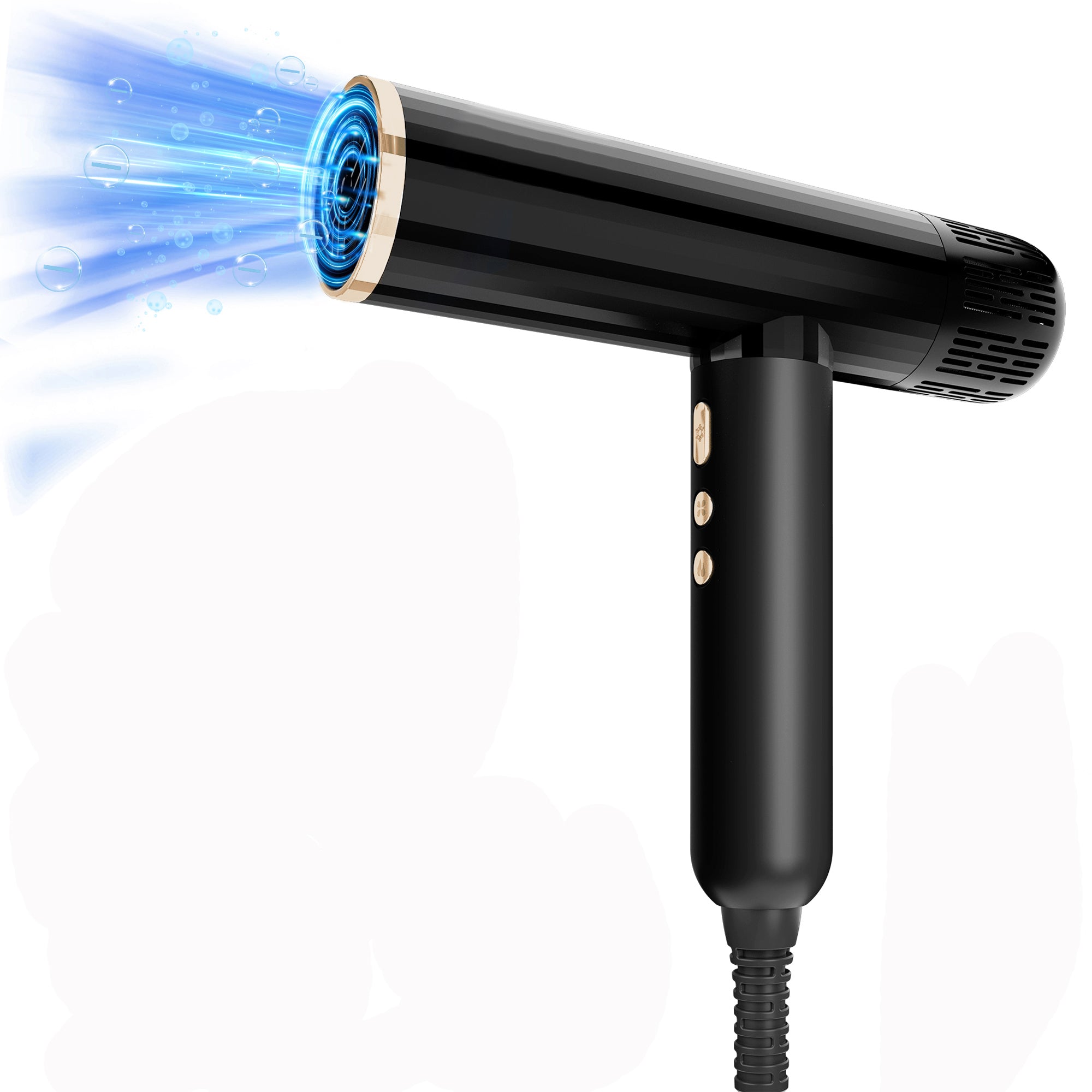NICEBAY Hair Dryer, 110000RPM Ionic Blow Dryer, Fast Drying, Low Noise, Portable Diffuser and Nozzle, Compact Mini Blowout Dryer, Travel Blow Dryer