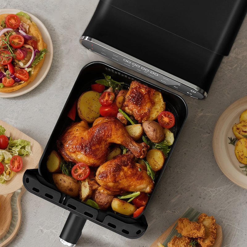 WHALL Dual Basket Digital Air Fryer Oven with View Windows, 2 Independent 5.5 Qt Baskets, 1650W, New