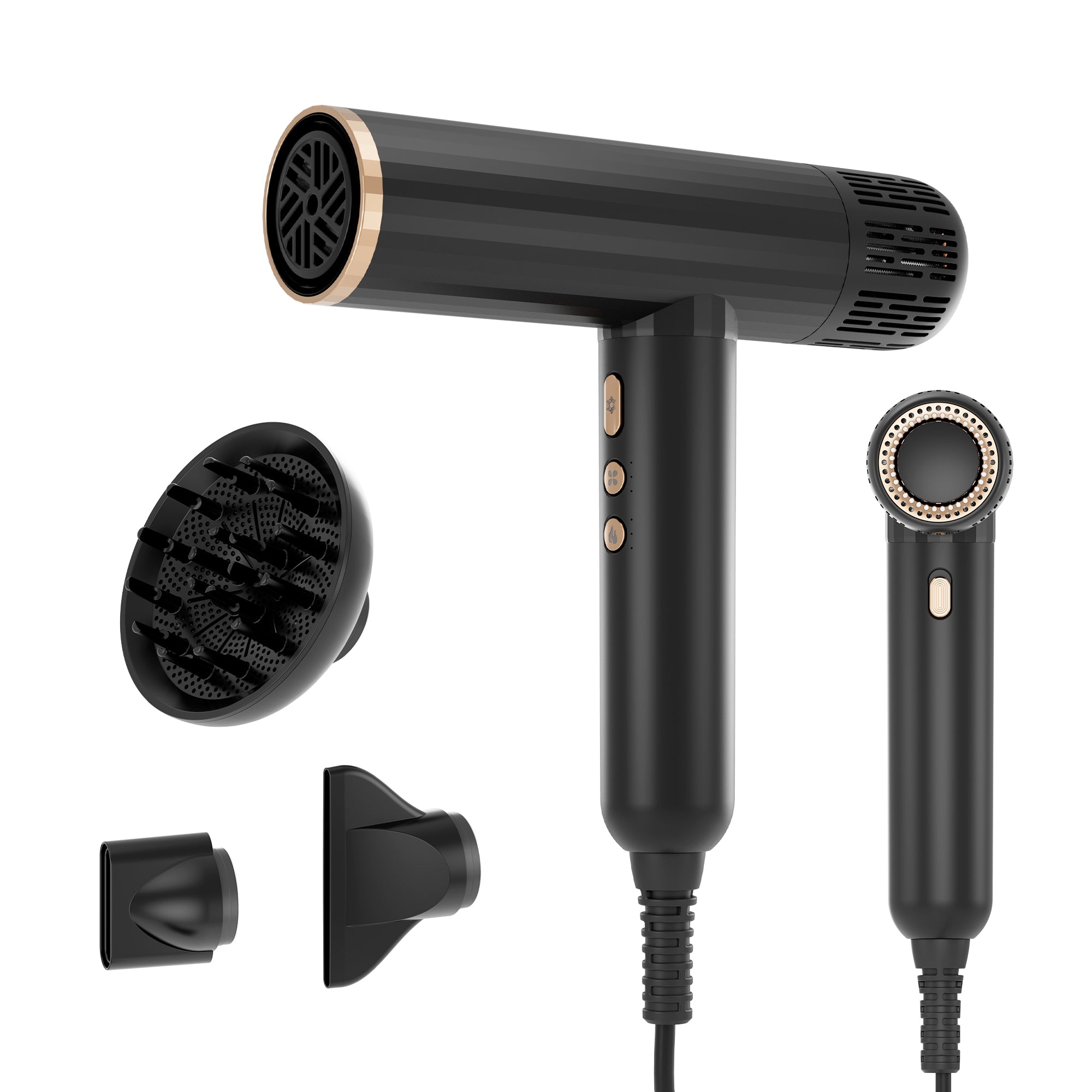 NICEBAY Hair Dryer with Brushless Motor, 110000RPM High-Speed Blow Dryer, Ionic Hair Dryer with Diffuser, Lightweight & Fast Drying, Low Noise, 1600W