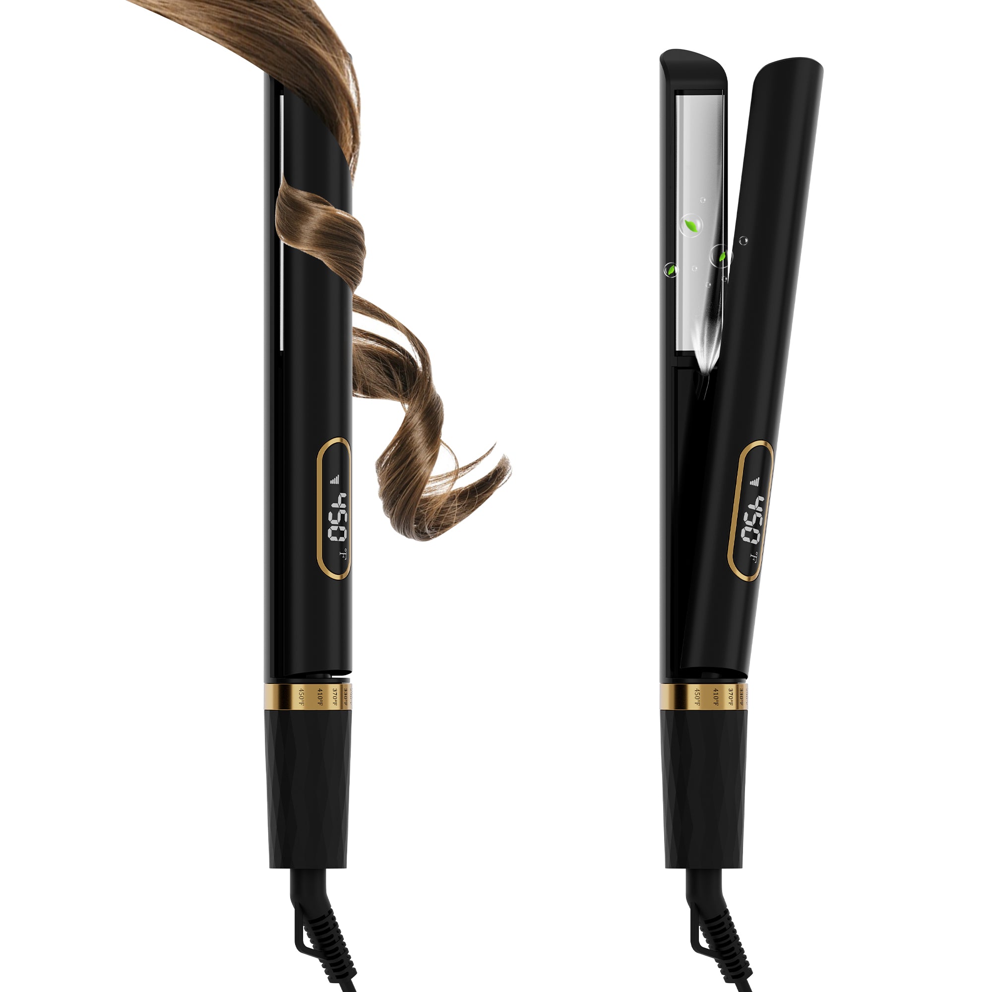 NICEBAY Hair Straightener Flat Iron, Hair Curler Iron, Fast Heating, 5 Temp Settings, Straightening Iron, Curling Iron for Hair Care.