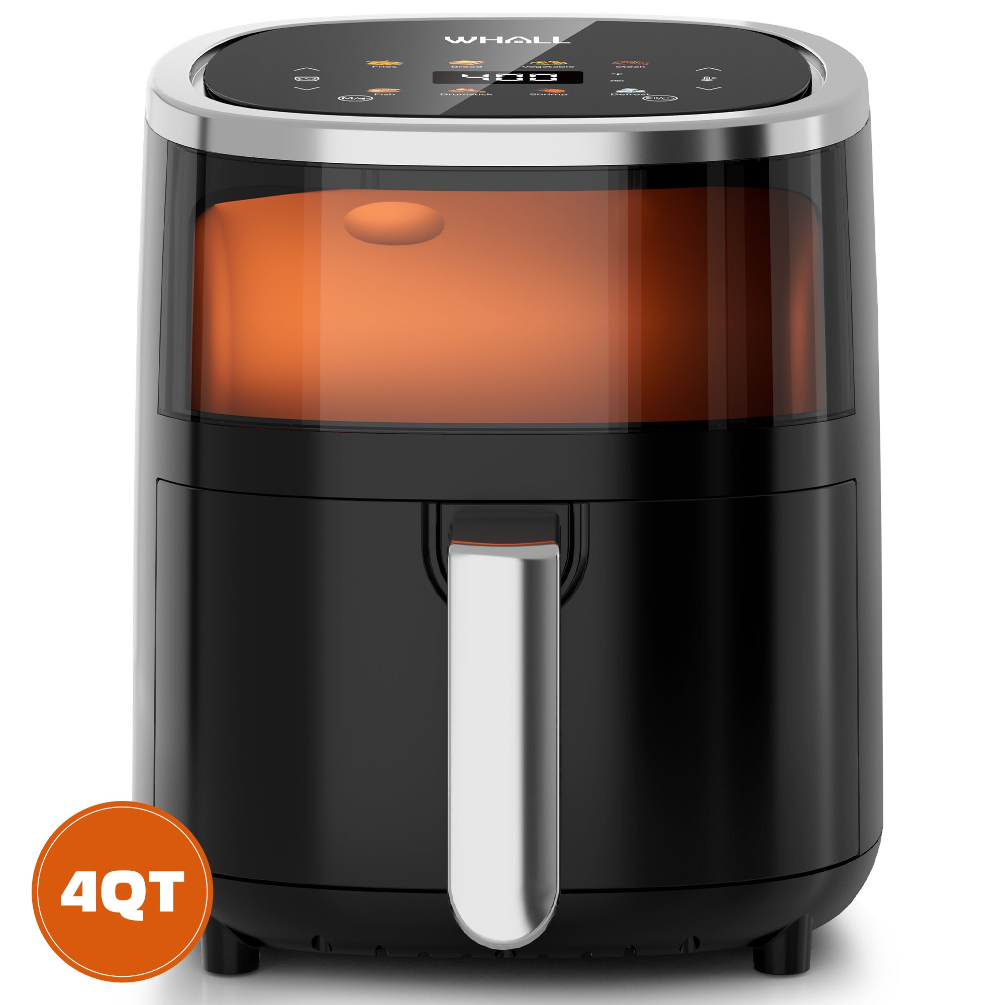 WHALL 4QT Air Fryer Oven, 8-in-1 Preset Menus, Reduce 85% Fat,1200W