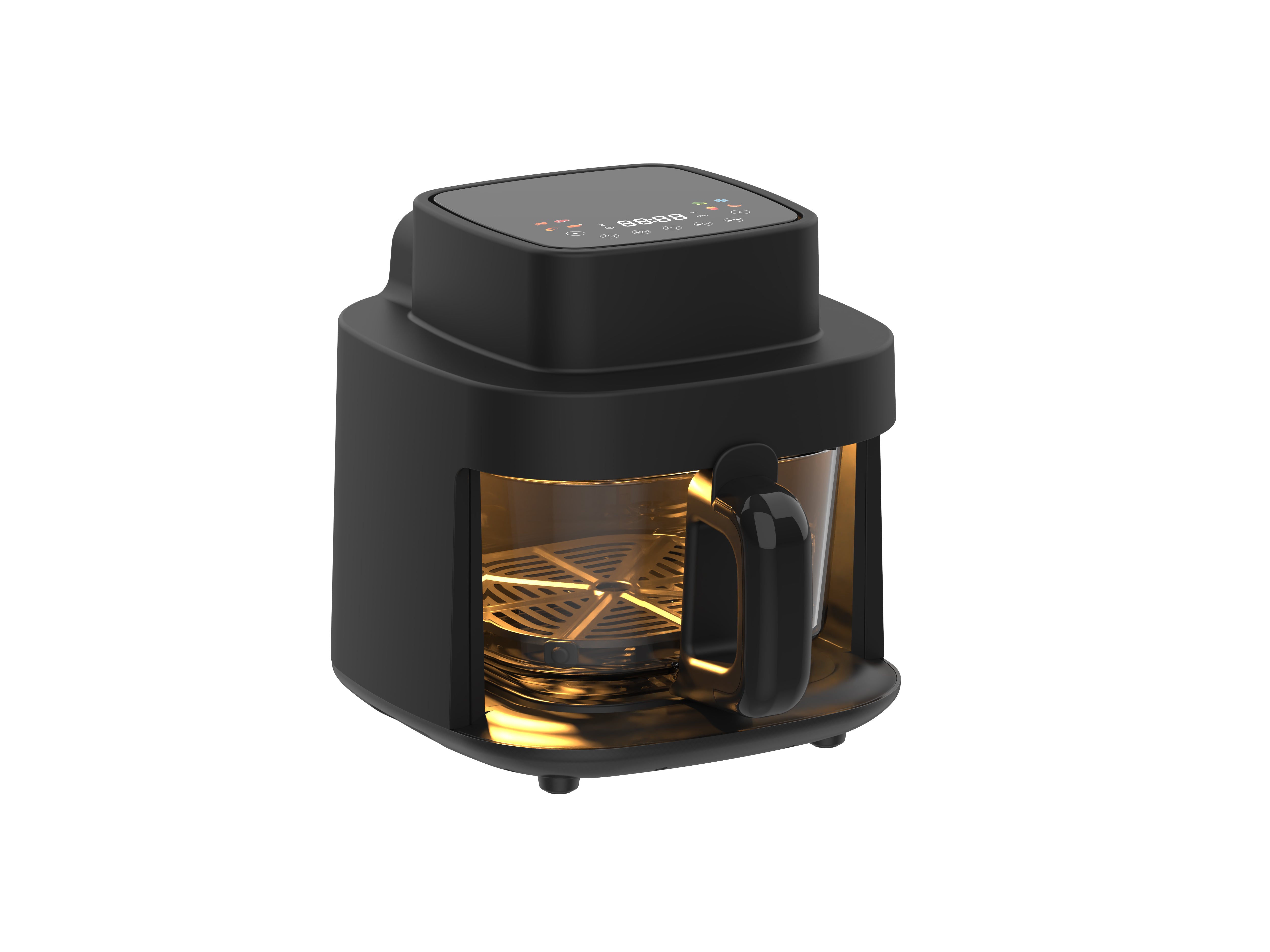 WHALLSE 5Qt Glass Air Fryer, Clear Basket Air fryer,Adjustable Temperature&Timer