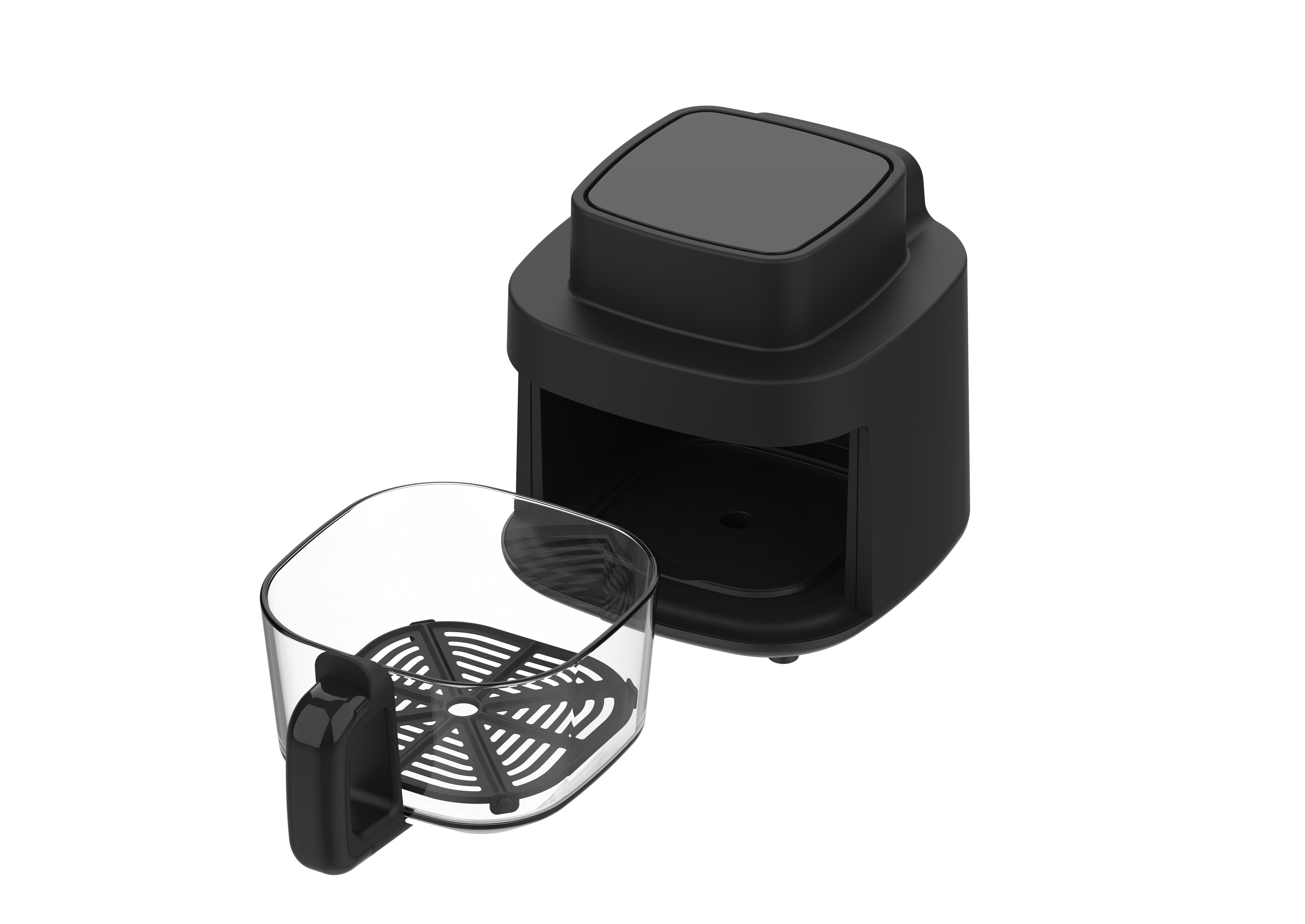 WHALLSE 5Qt Glass Air Fryer, Clear Basket Air fryer,Adjustable Temperature&Timer