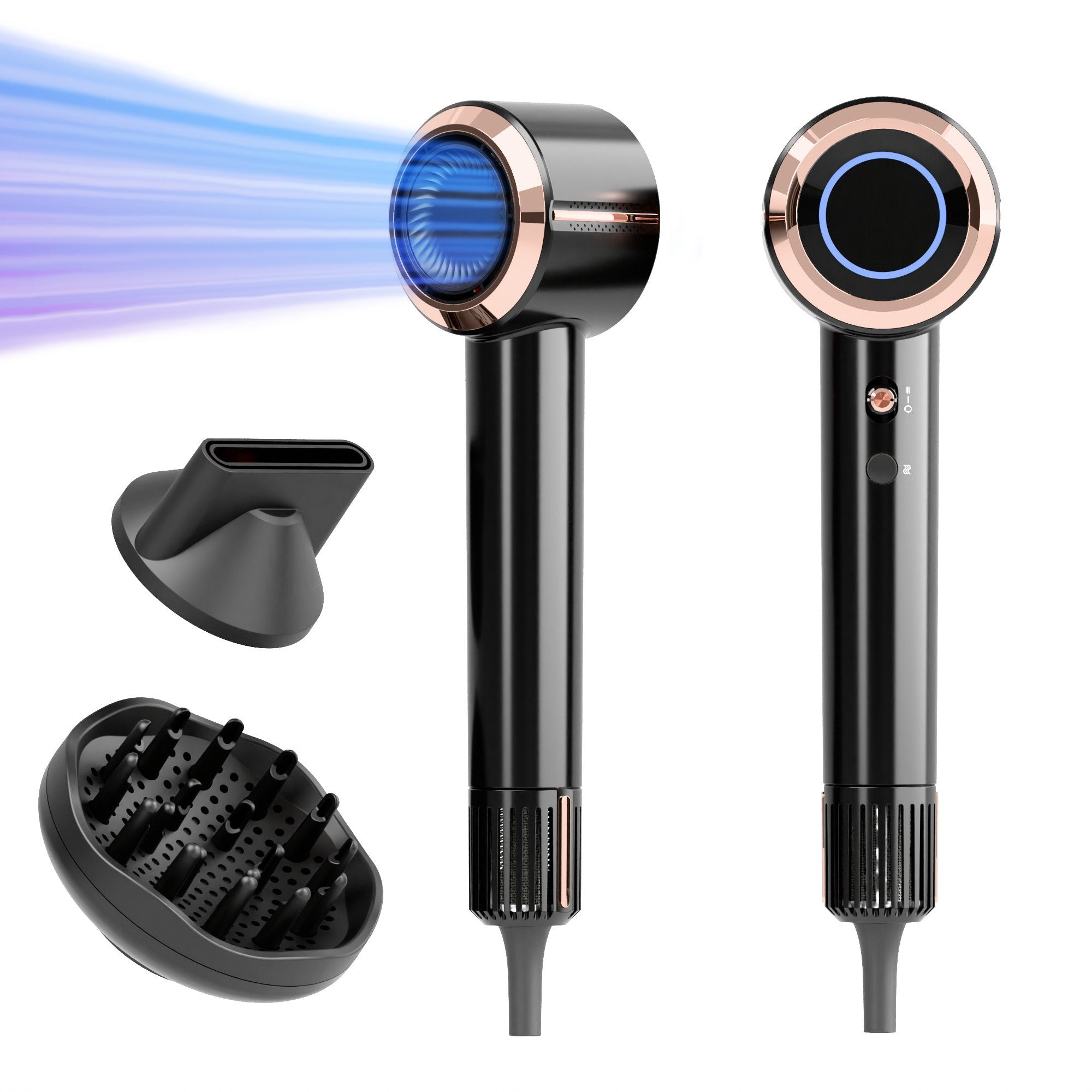NICEBAY Hair Dryer, Black Blow Dryer, 110000RPM High Speed Hair Dryer, Hair Dryers for Women, Professional Hair Blow Dryer