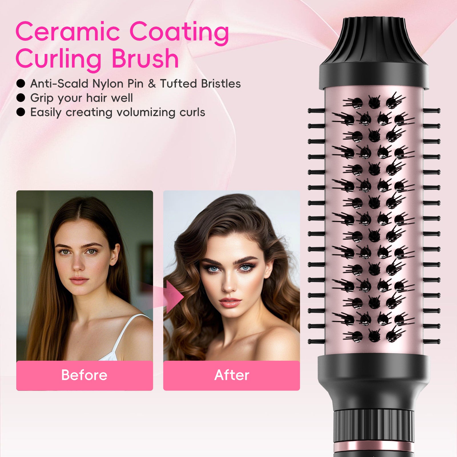 NICEBAY Wand Curling Iron, Curling Wand Set with Flat Iron Hair Straightener, Fast Heat Hair Waver Curler