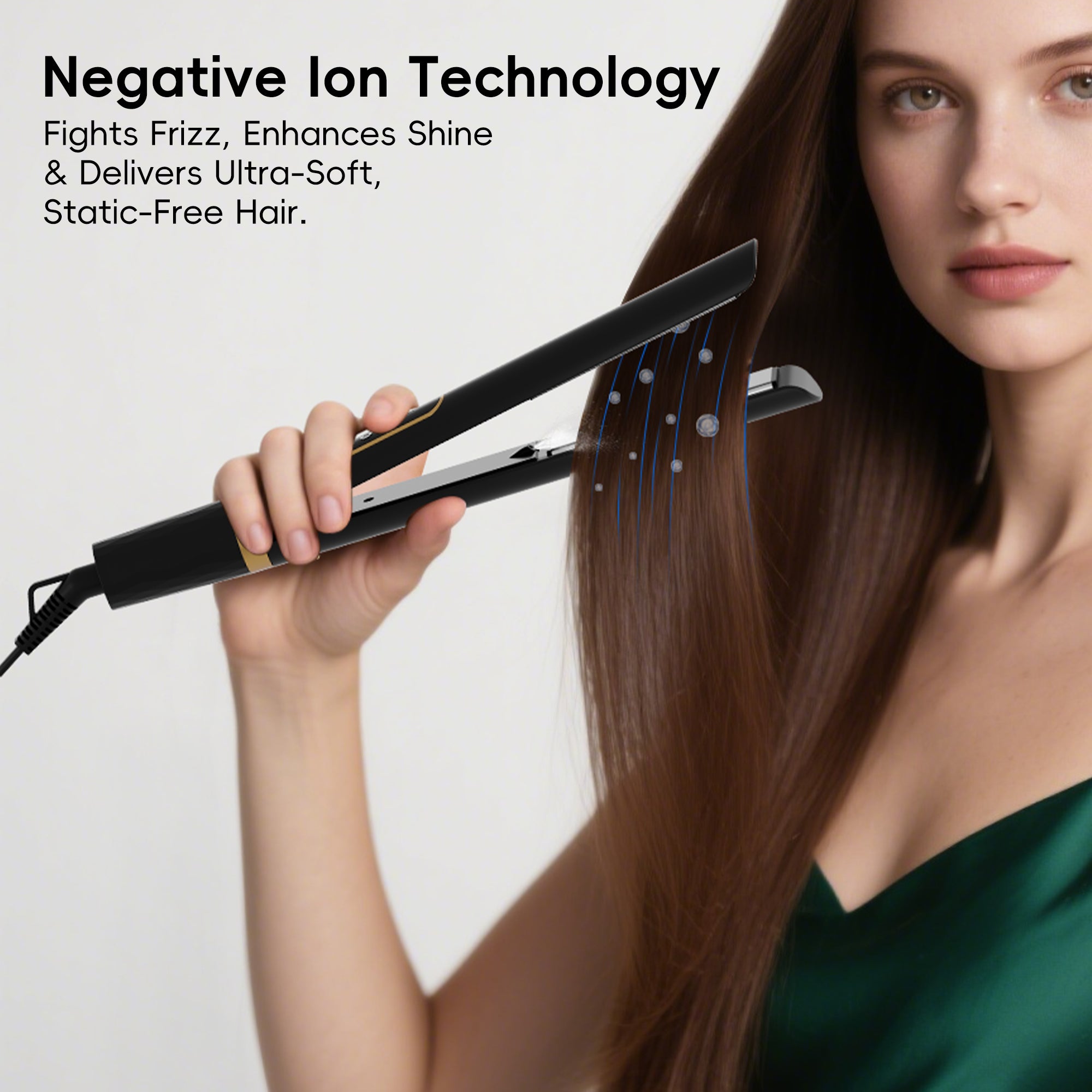 NICEBAY Hair Straightener Flat Iron, Hair Curler Iron, Fast Heating, 5 Temp Settings, Straightening Iron, Curling Iron for Hair Care.