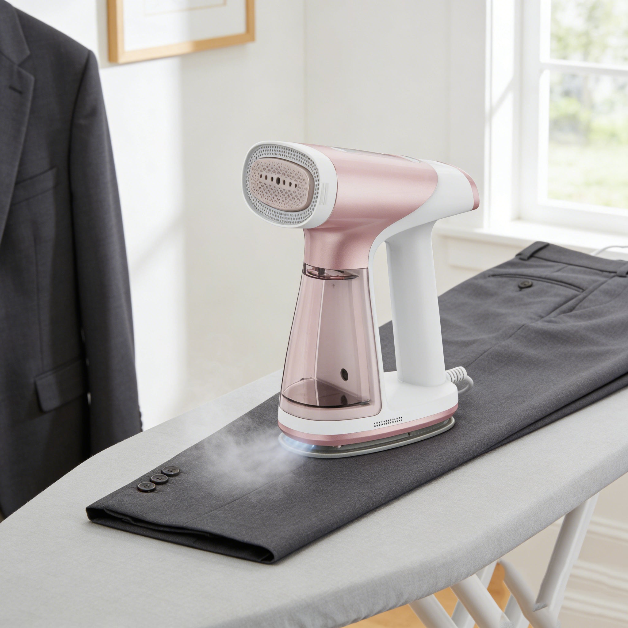 WHALL 2-in-1 Garment Steamer & Vacuum, 2500Pa Suction, Dual-Mode Iron, Portable Travel Steamer