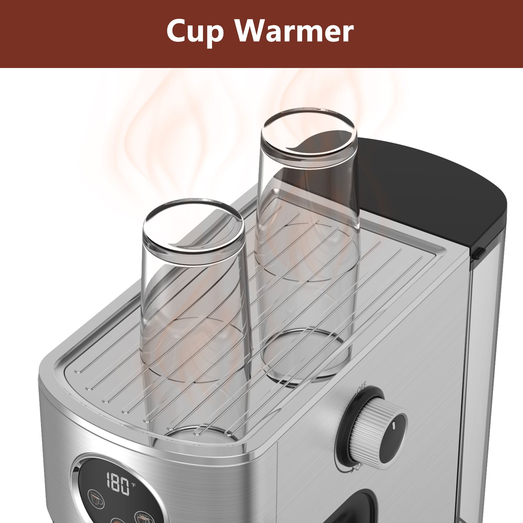 WHALL 20 Bar Touchscreen Espresso Machine with Milk Frother Steam Wand – 40oz Stainless Steel Coffee Maker for Cappuccino/Latte