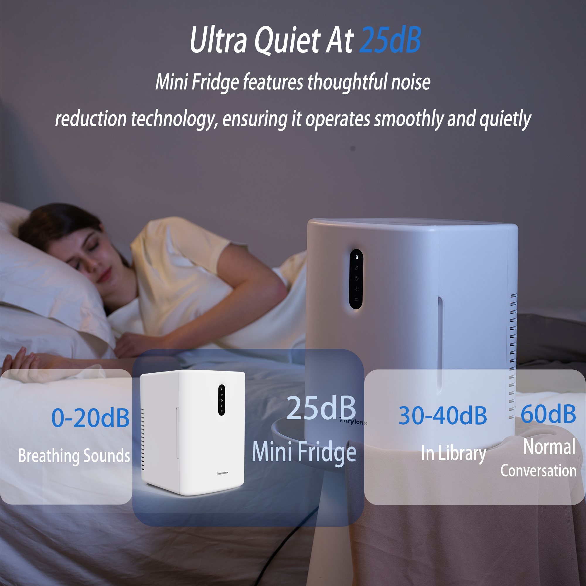 WHALL Mini Fridge 12L Portable Cooler & Warmer, Dual Power 120V AC/12V DC, Small Electric Refrigerator for Bedroom, Car, Skincare, Travel, Camping