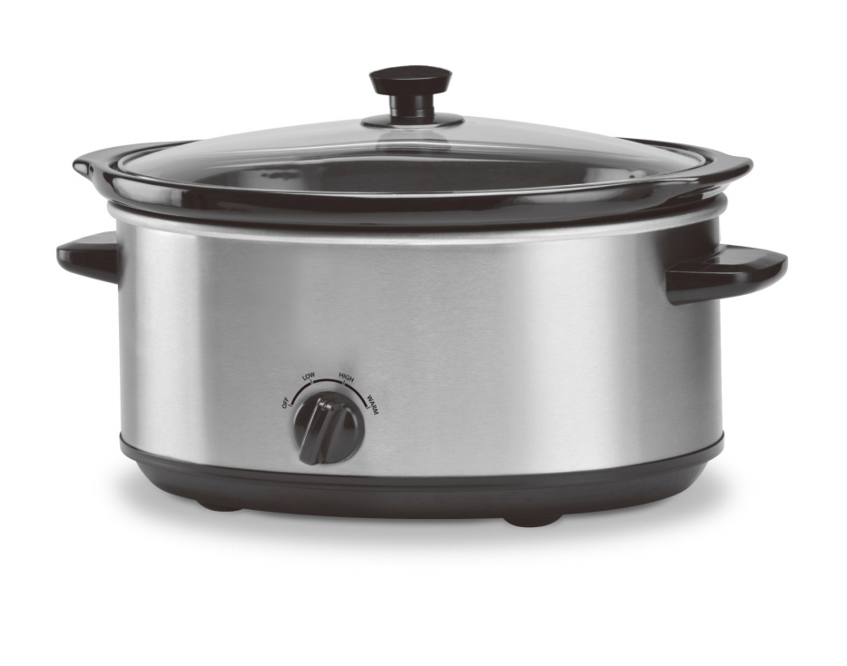 WHALLSE 7QT Slow Cooker, Stainless Steel Housing
