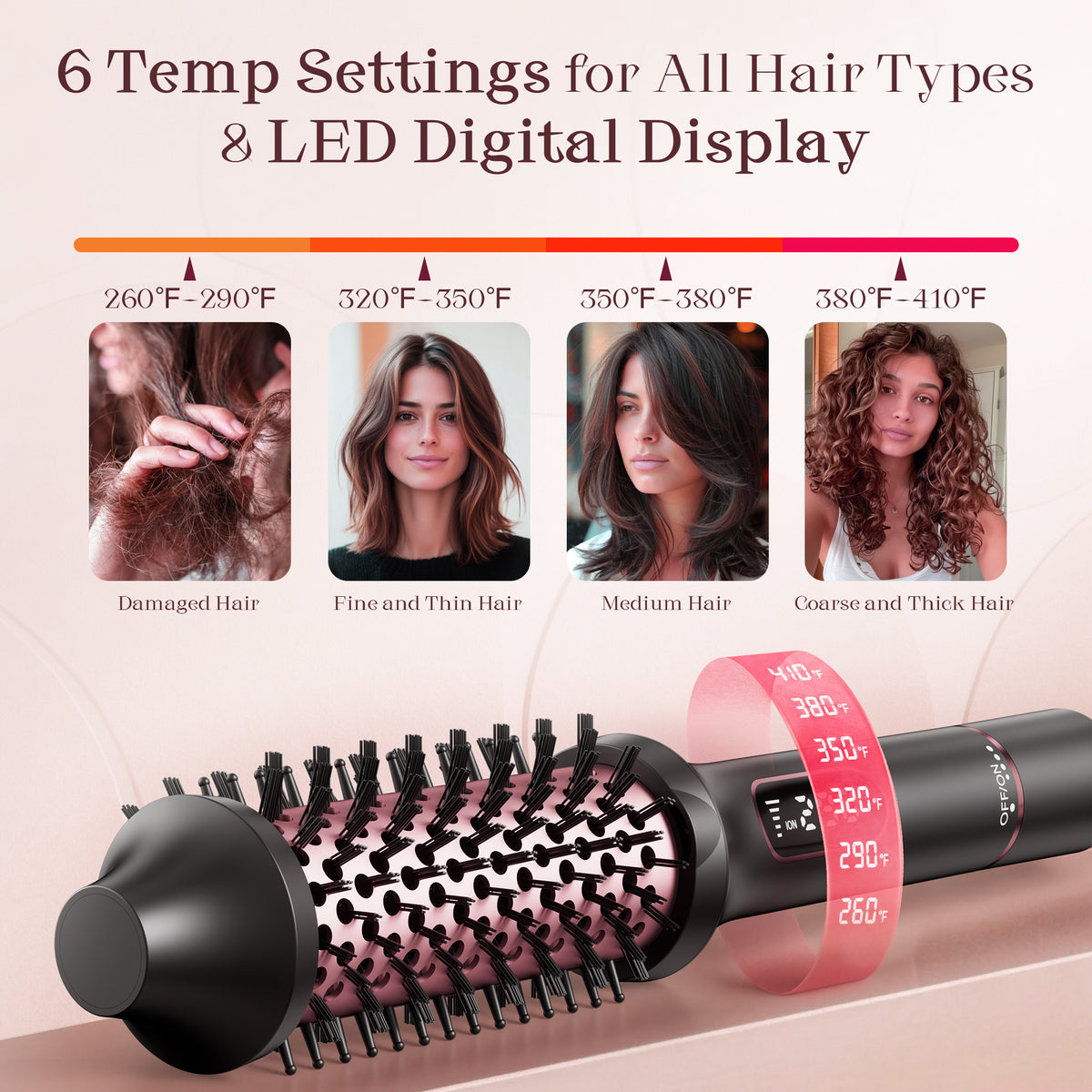 Hair Dryer Brush, Hair Styler, Professional Brush for Curling Volumizing Straightening Waves Styling, Salon Tools