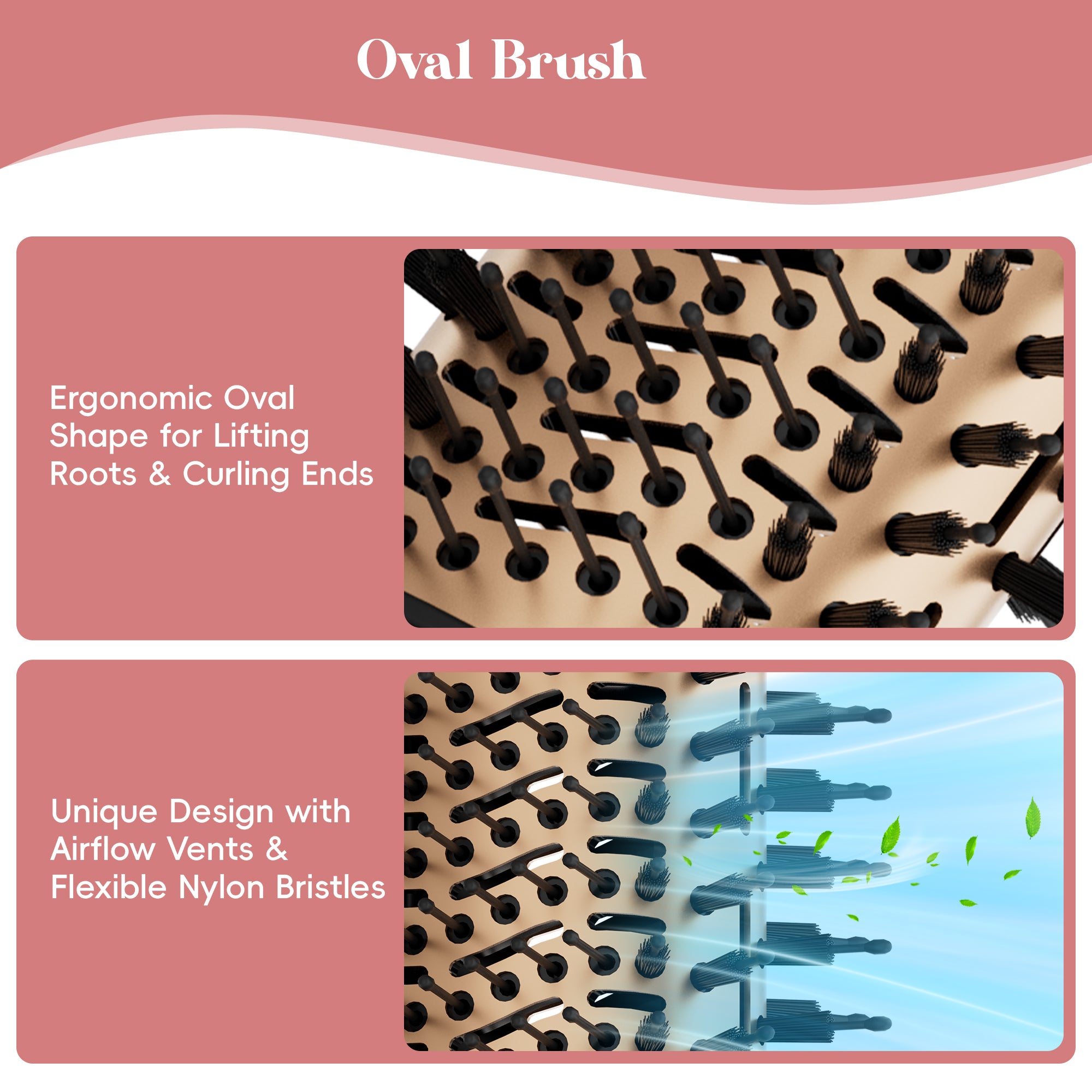 NICEBAY Hair Dryer Brush, Blow Dryer Brush with Display Screen, One Step Hot Air Brush for Hair Drying, Styling and Volumizing