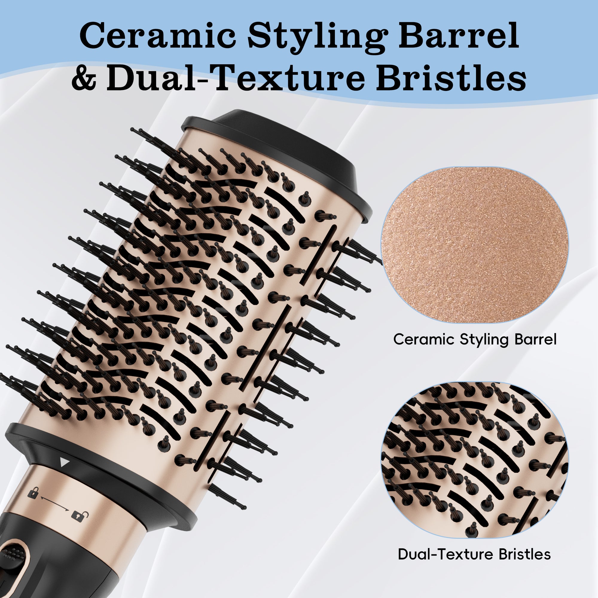 NICEBAY Hot Air Hair Brush, Blow Dryer Brush, Hot Air Styling Brush, Blowout Brush, Hair Dryer Brush for All Hair Types