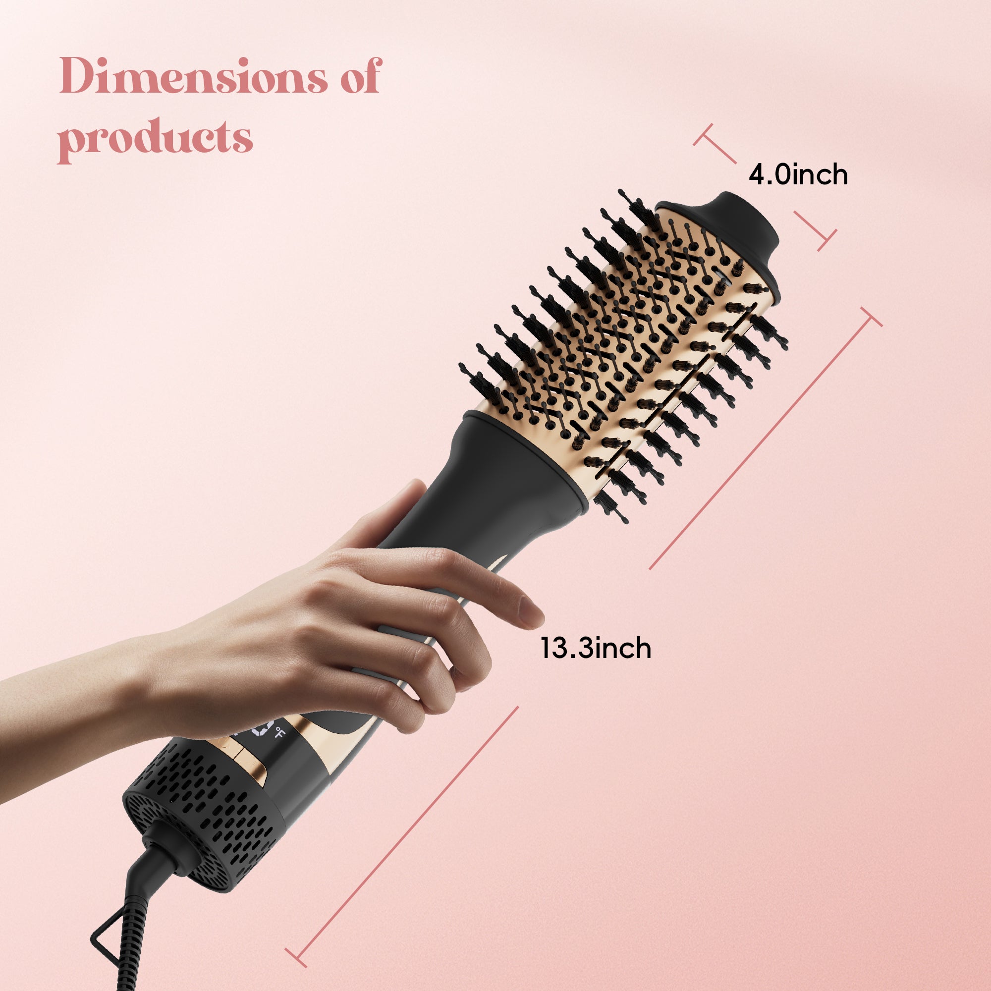 NICEBAY Hair Dryer Brush, Blow Dryer Brush with Display Screen, One Step Hot Air Brush for Hair Drying, Styling and Volumizing
