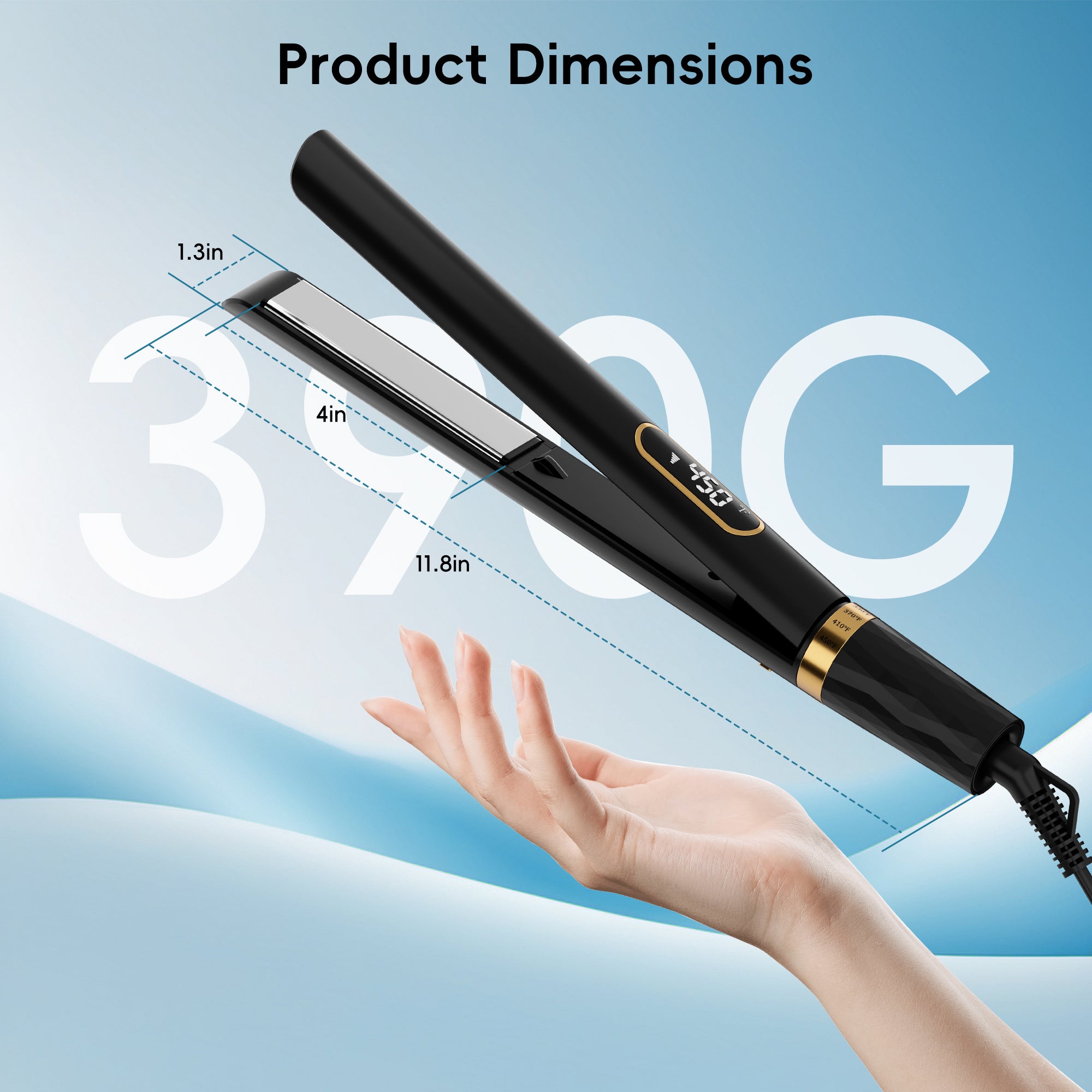 NICEBAY Hair Straightener Flat Iron, Hair Curler Iron, Fast Heating, 5 Temp Settings, Straightening Iron, Curling Iron for Hair Care.