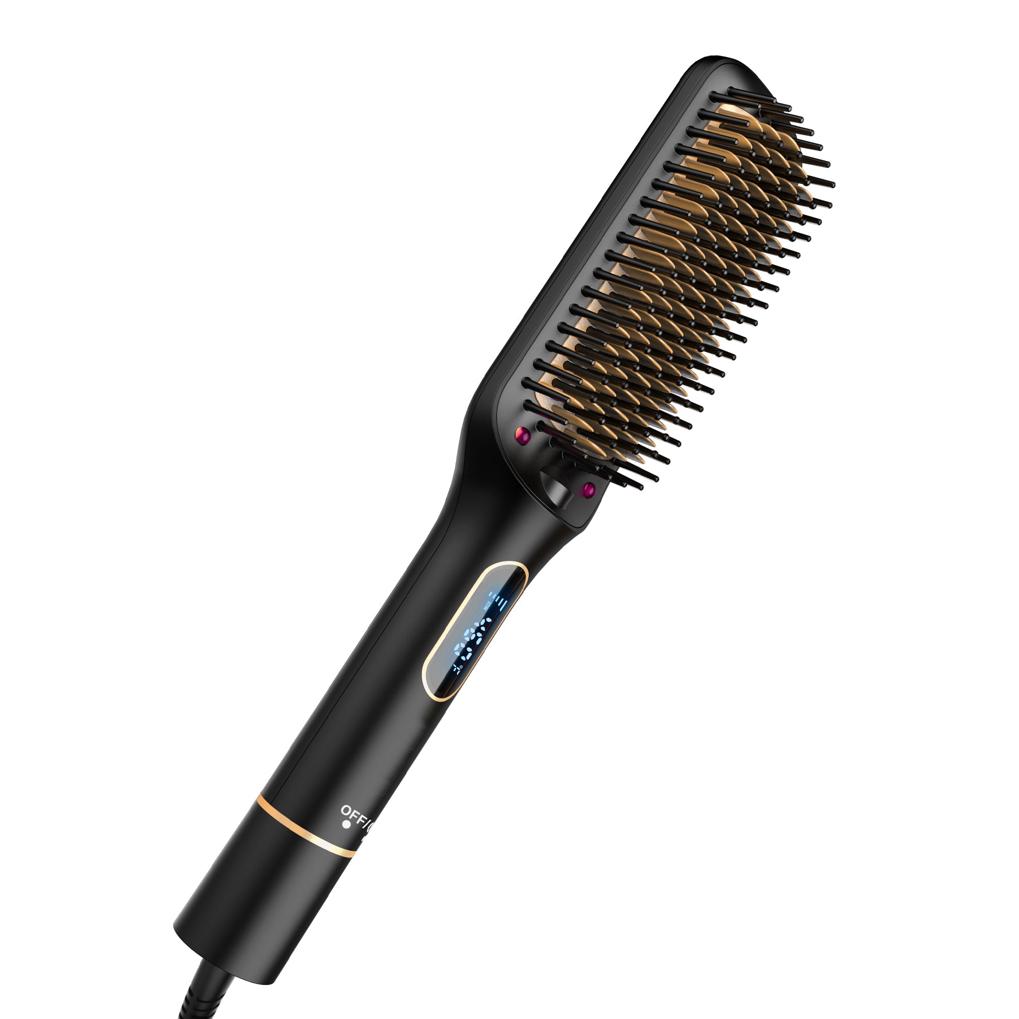 NICEBAY Hair Straightener Brush, Ceramic Straightening Brush Fast Heating, Hair Straightener Comb for Women with LED Display Dual Voltage