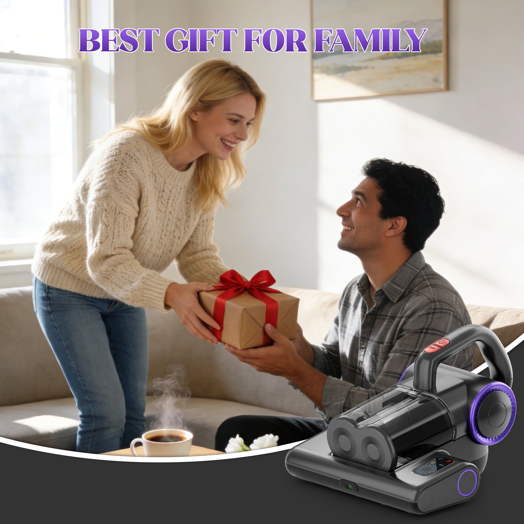 WHALLULTRA Mattress Vacuum Cleaner, Handheld Vacuum with UV-C Light & HEPA Filter for Bed, Sofa, Couch and Crib
